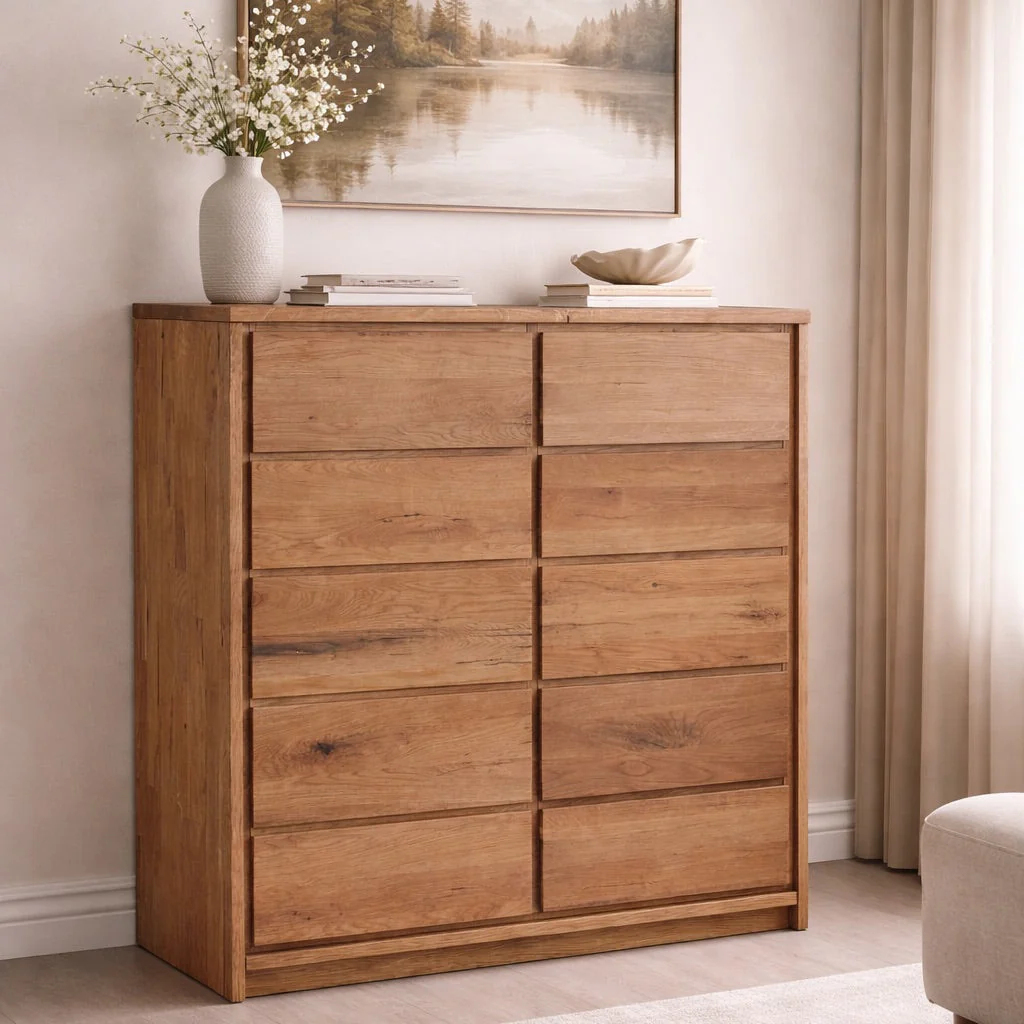 Aparador alto de madera maciza de roble Oregon 1.5 | NordicStory