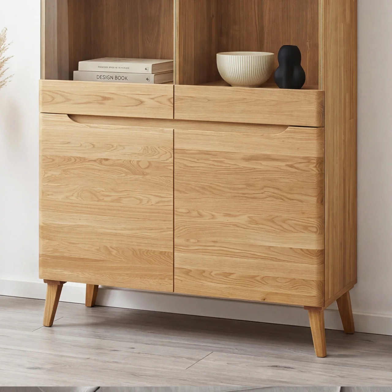Armario Vitrina de madera maciza de roble Milan 2 | NordicStory - Image 3