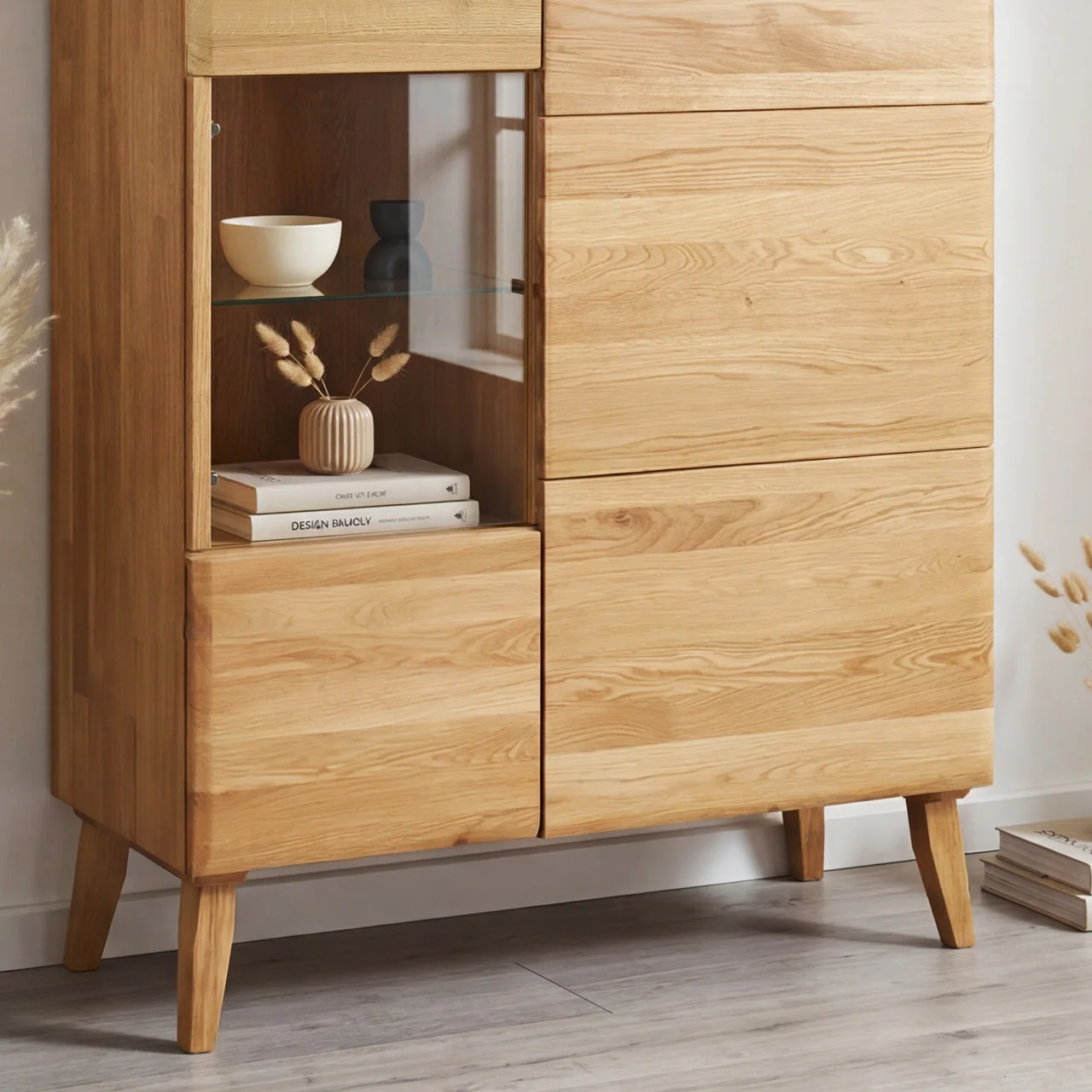 Armario Vitrina de madera maciza de roble Milan 3 | NordicStory - Image 5