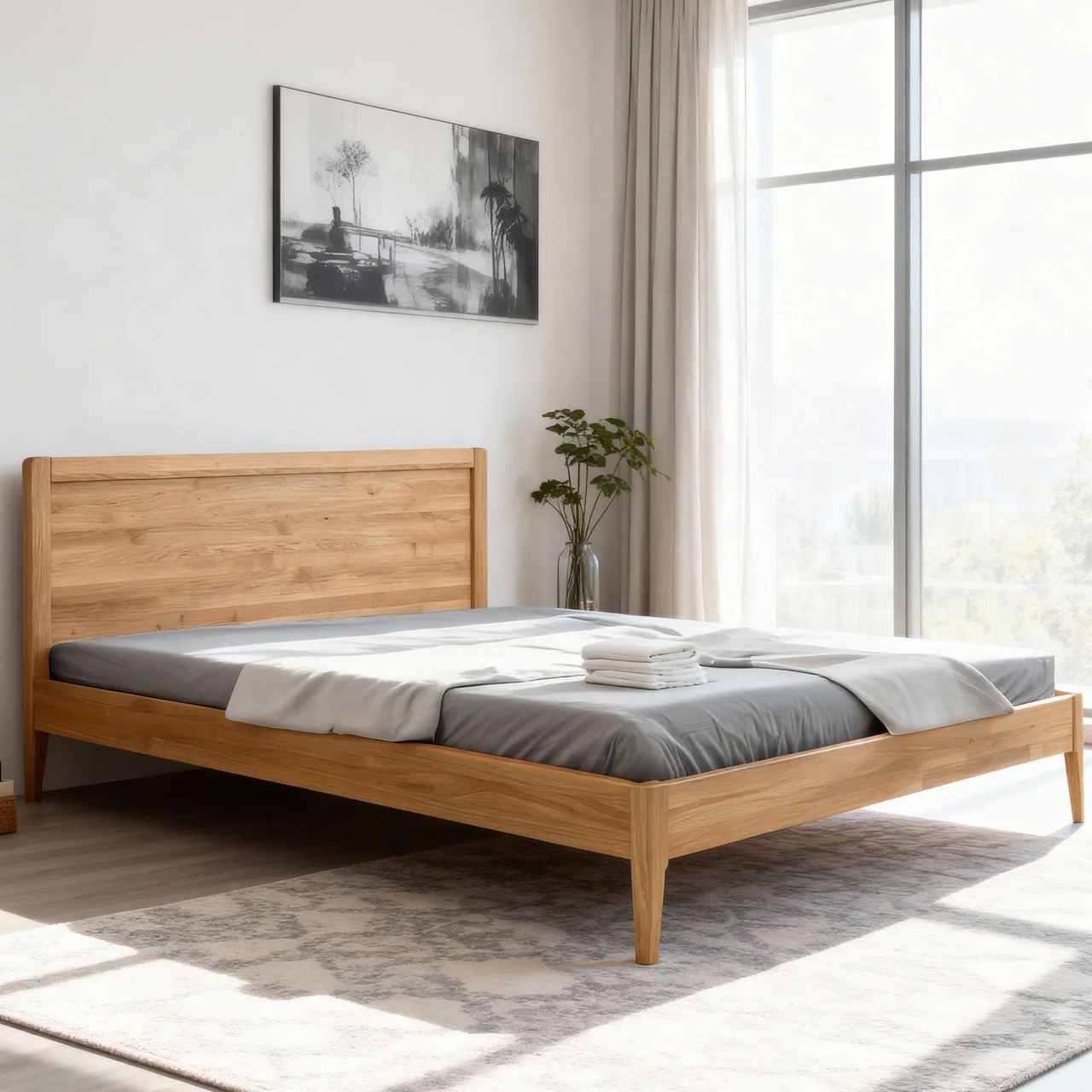 Cama de madera maciza roble Milan | NordicStory - Image 2