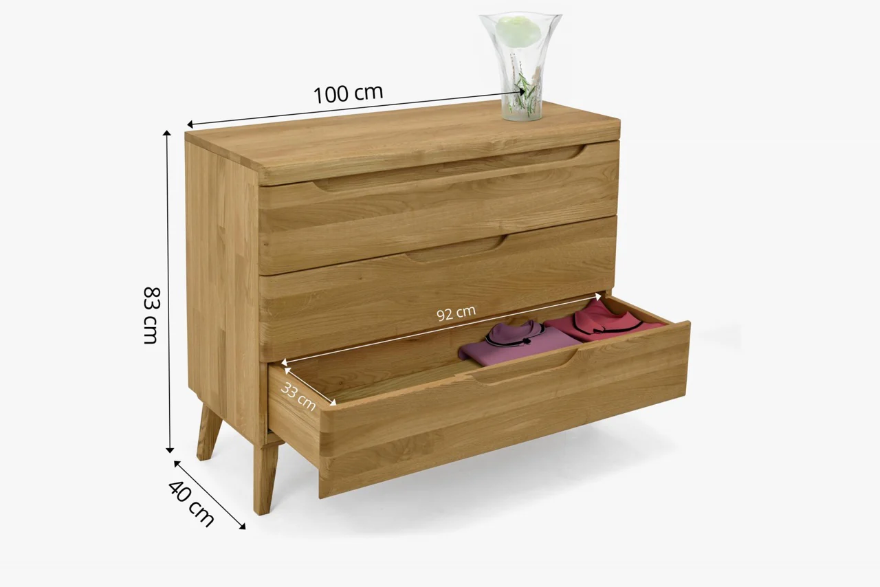 Cómoda de madera maciza roble Milan | NordicStory - Image 3