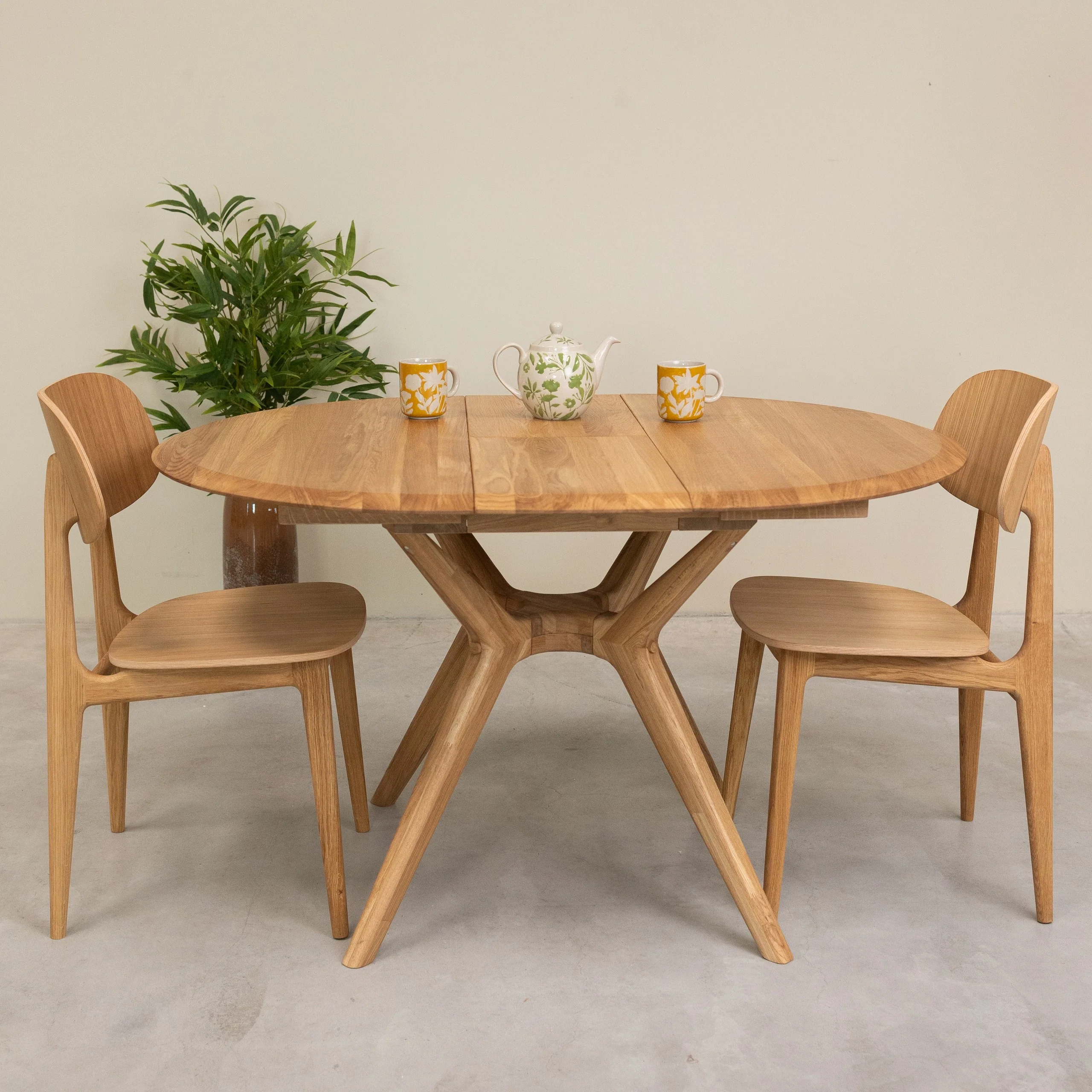 Mesa de comedor redonda y extensible de madera maciza roble Carmen | NordicStory - Image 14