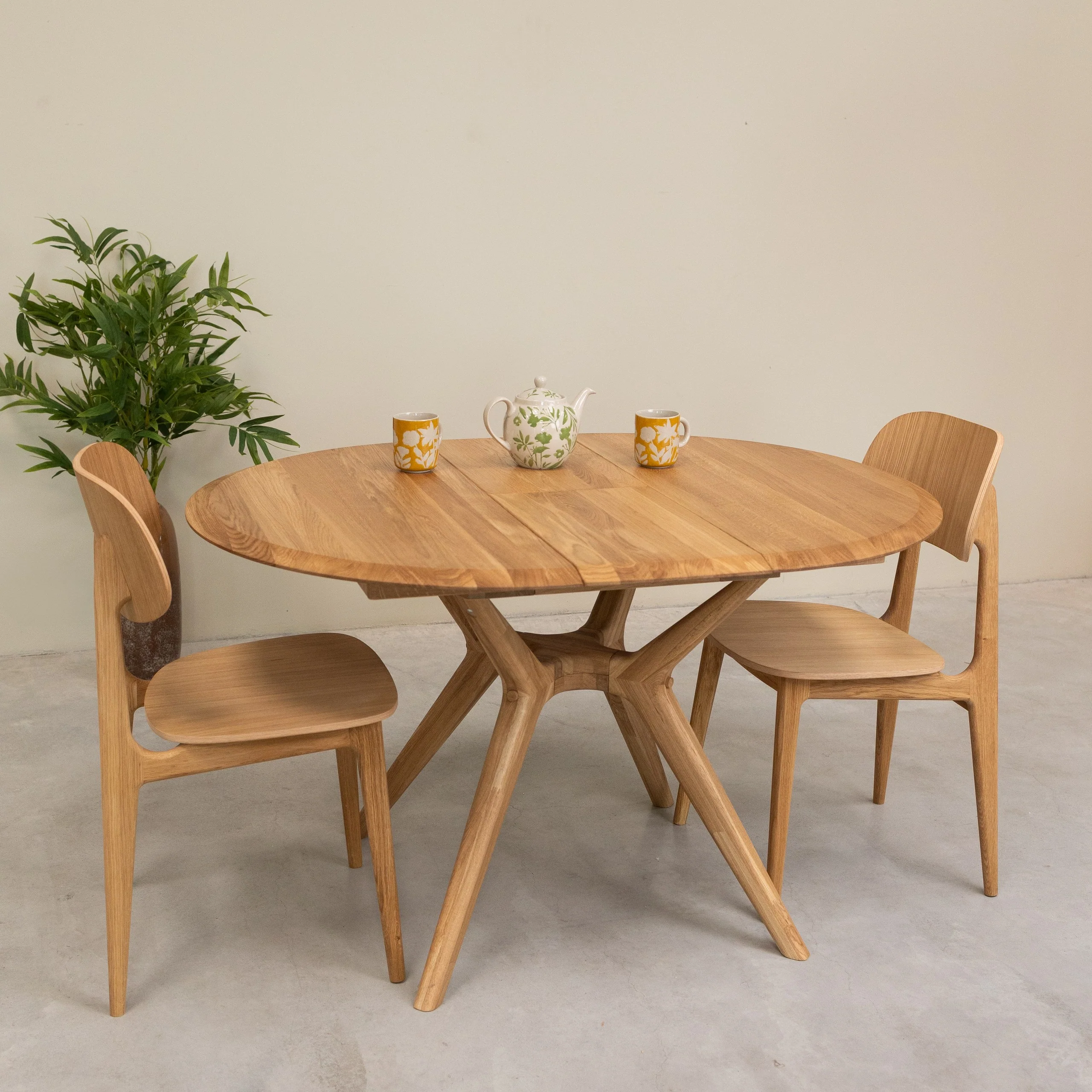 Mesa de comedor redonda y extensible de madera maciza roble Carmen | NordicStory - Image 15