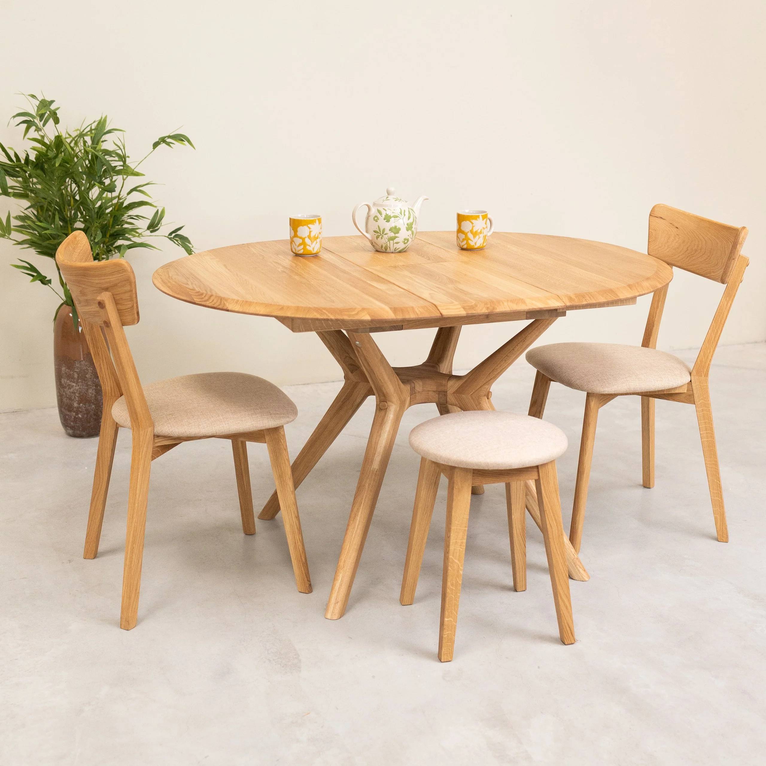 Mesa de comedor redonda y extensible de madera maciza roble Carmen | NordicStory - Image 18