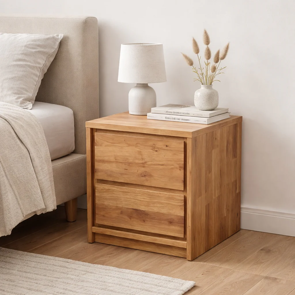 Mesa de noche de madera maciza de roble Oregon | NordicStory
