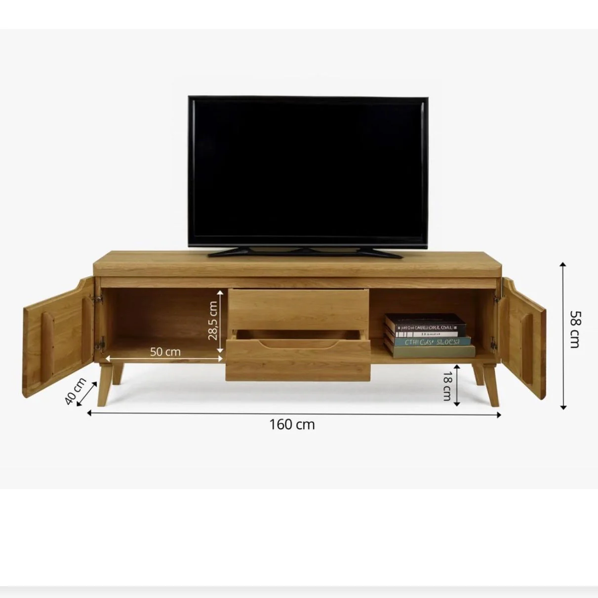 Mueble de TV de madera maciza de roble Milan | NordicStory - Image 3