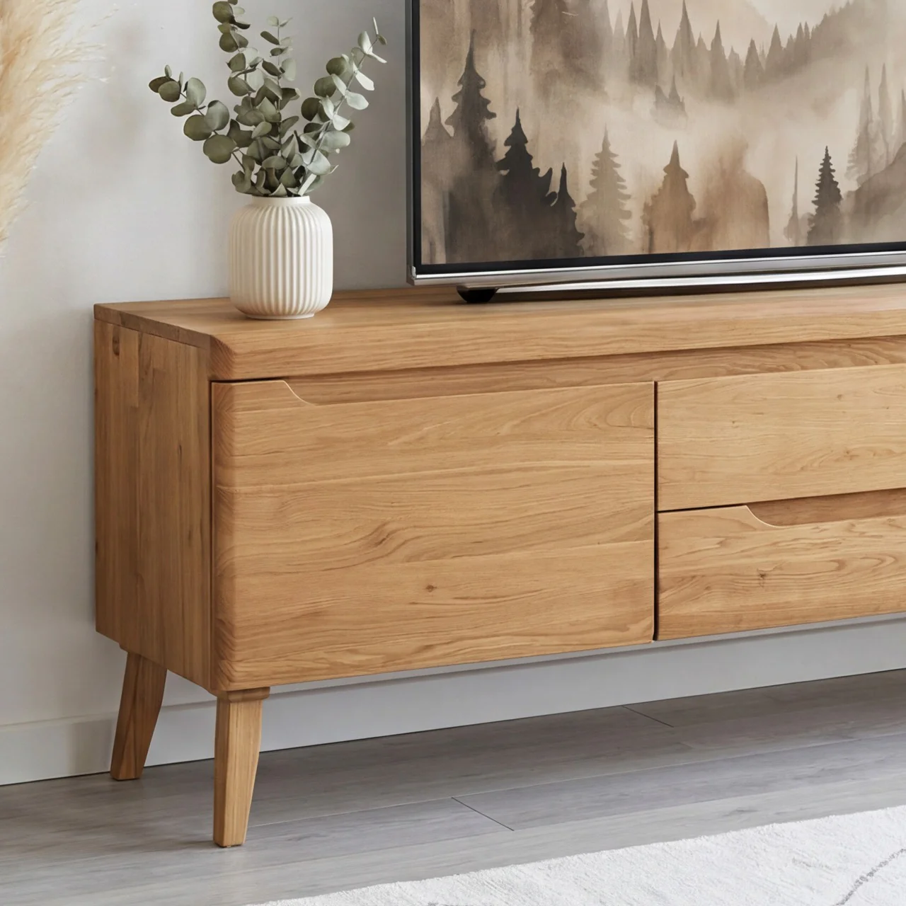 Mueble de TV de madera maciza de roble Milan | NordicStory - Image 4