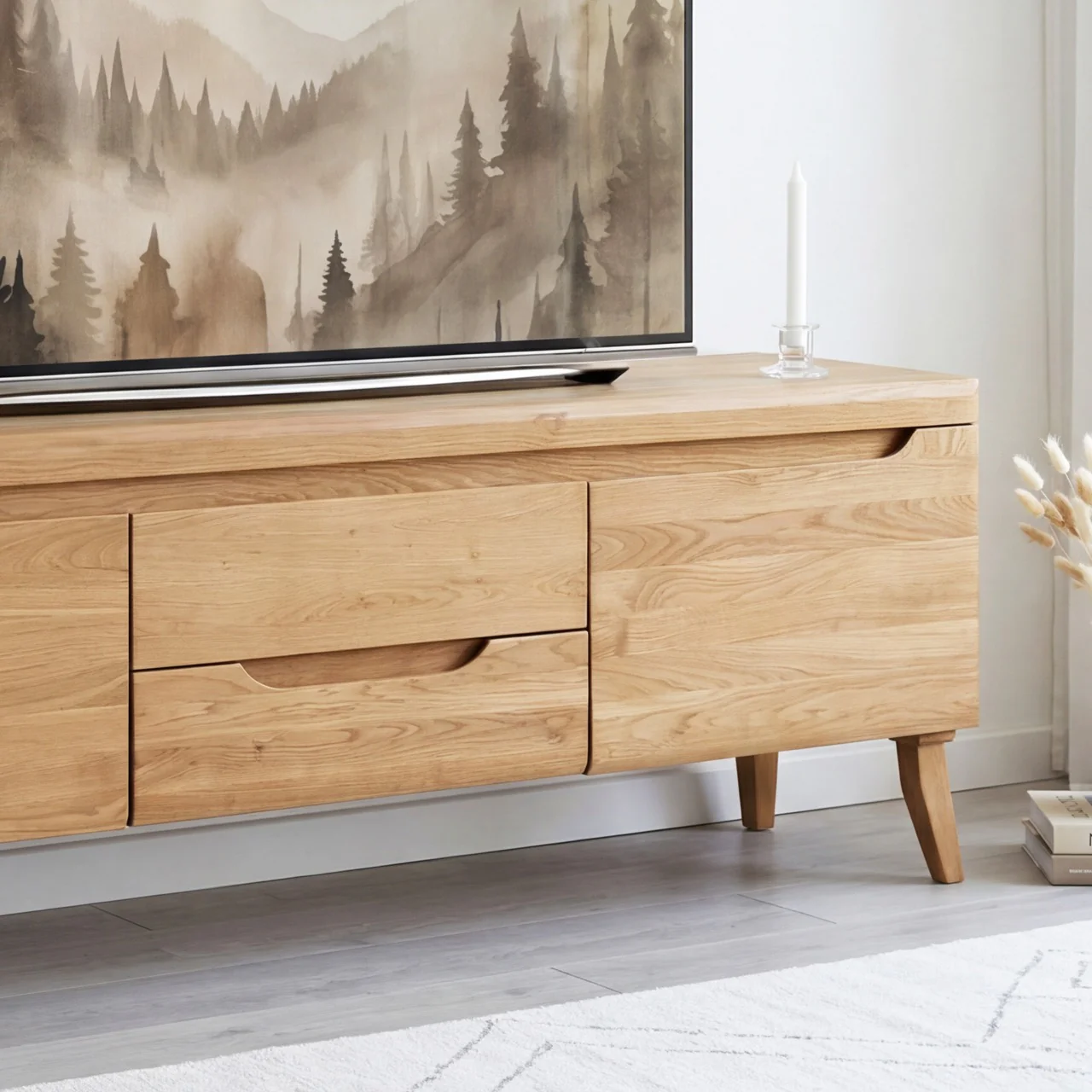 Mueble de TV de madera maciza de roble Milan | NordicStory - Image 5