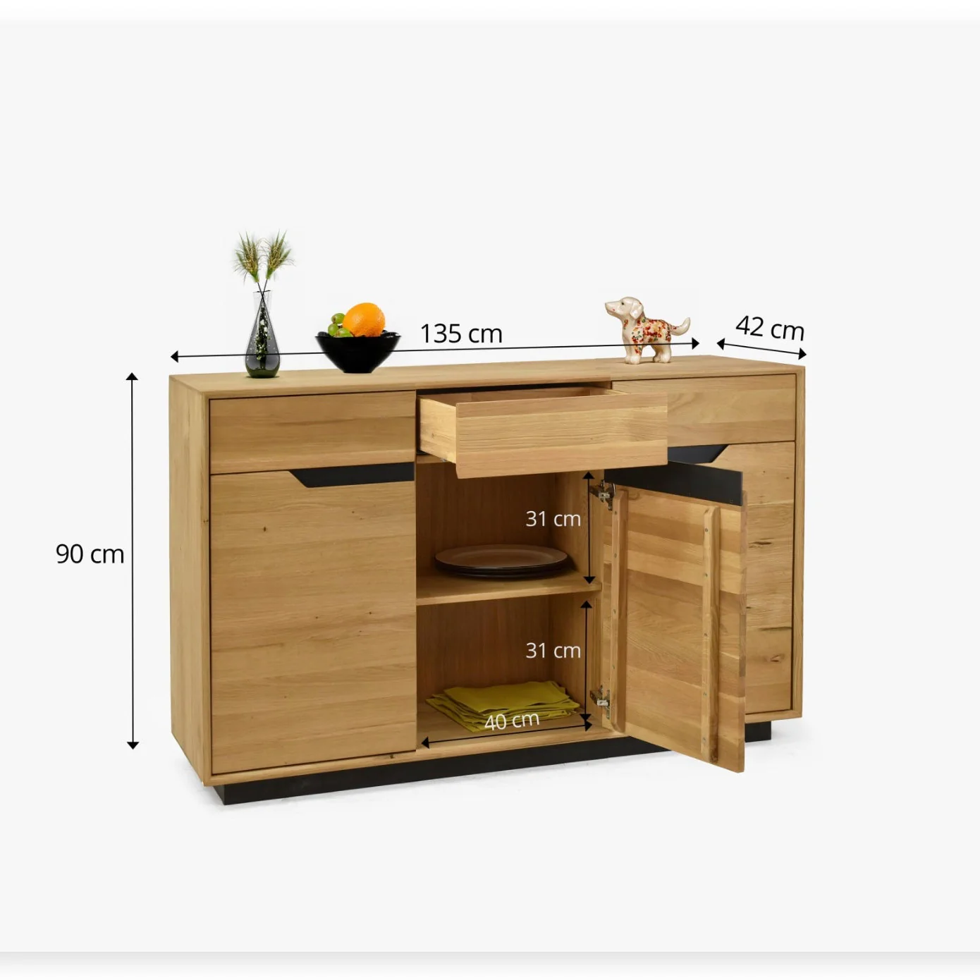 Aparador de madera maciza roble Bremen 2 | NordicStory - Image 14