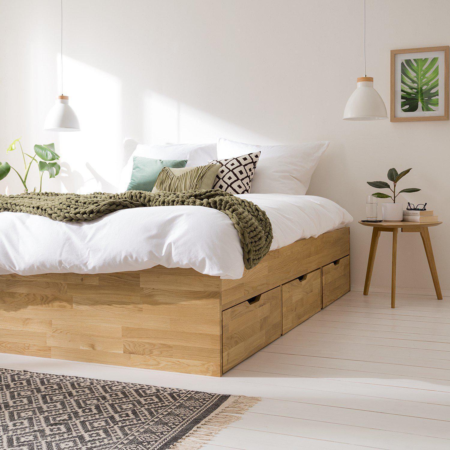 Cama con almacenaje de madera maciza de roble Sofia | NordicStory - Image 3
