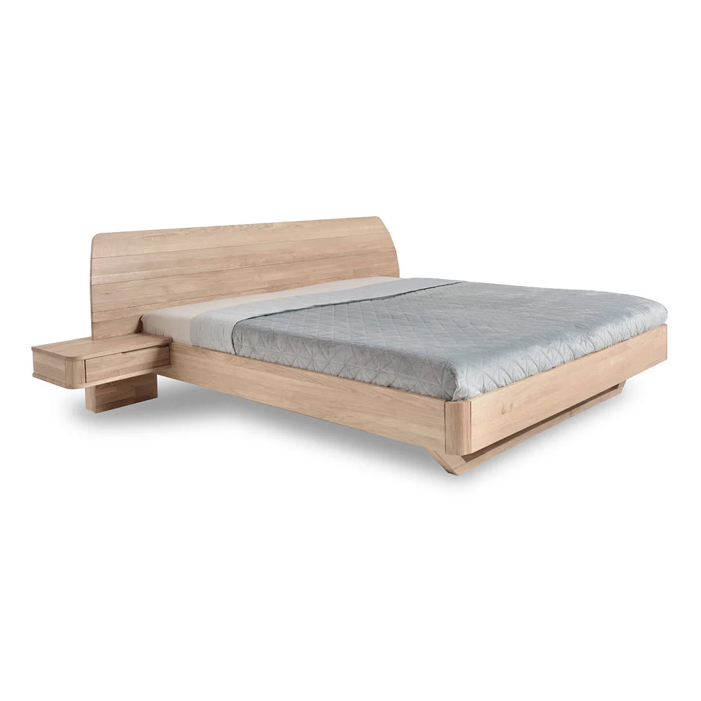 Cama de madera maciza de roble con mesillas adosadas ALINA | NordicStory - Image 10