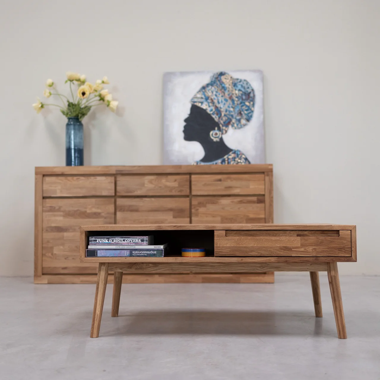 Mesa de centro de madera maciza de roble Escandi 8 | NordicStory - Image 3
