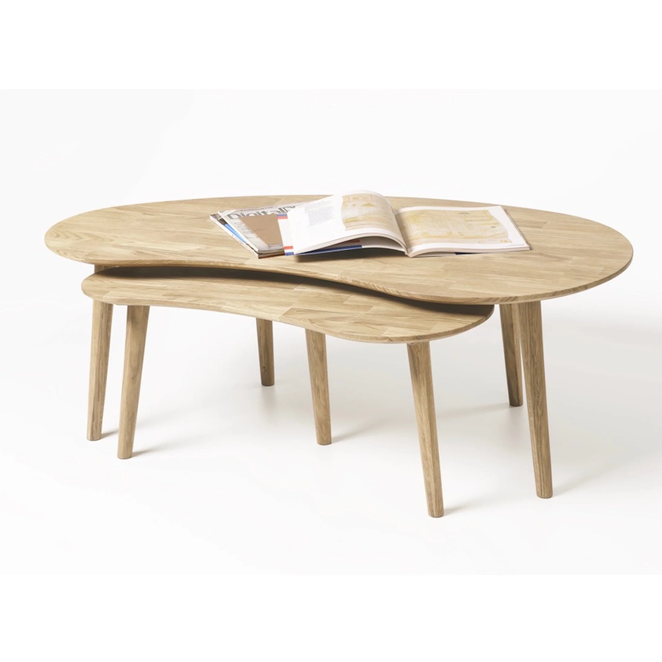 Mesa de centro apilables de madera maciza de roble Escandi | NordicStory - Image 9