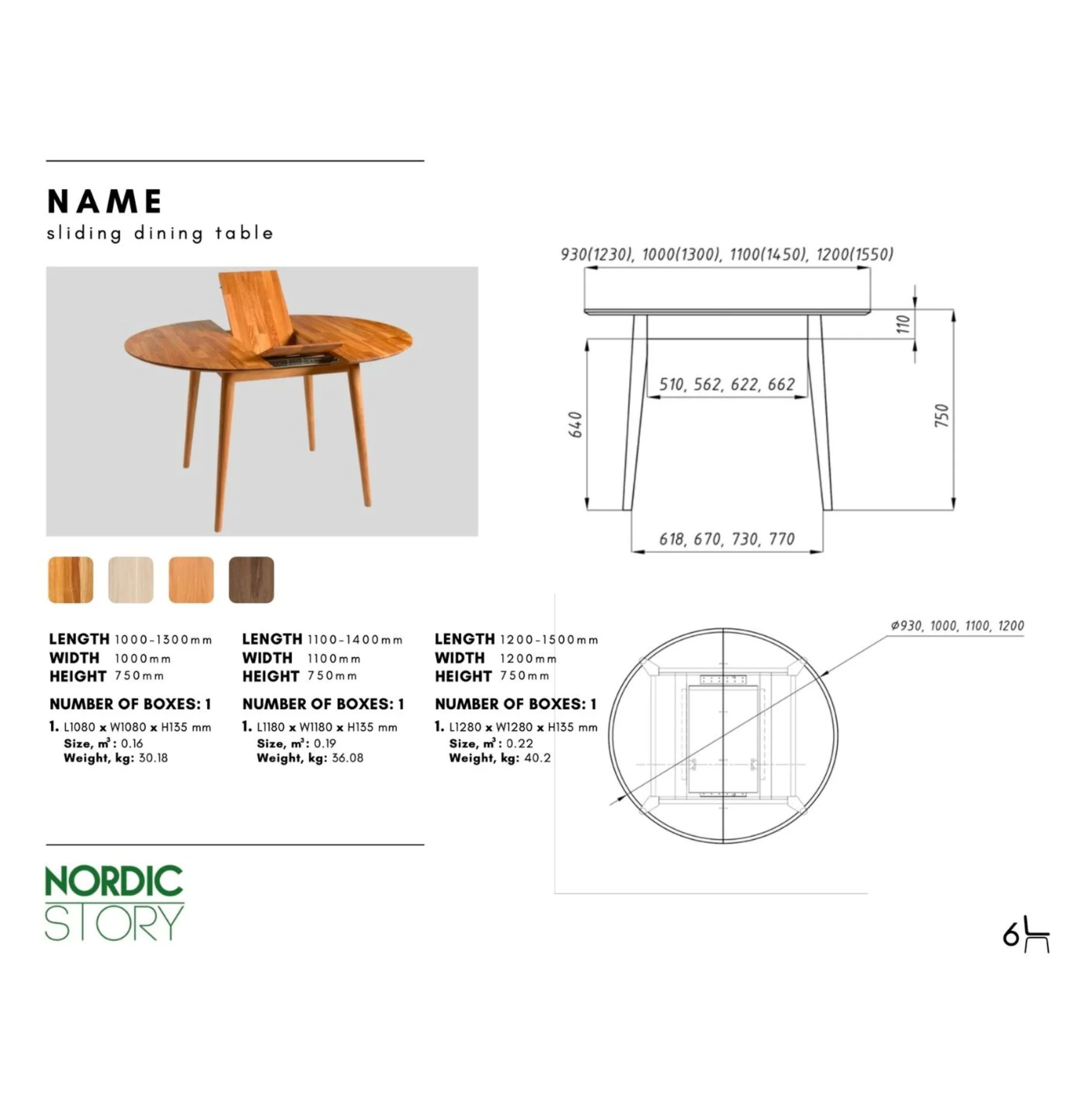 Mesa de comedor redonda y extensible de madera maciza de roble Escandi 3 | NordicStory - Image 15