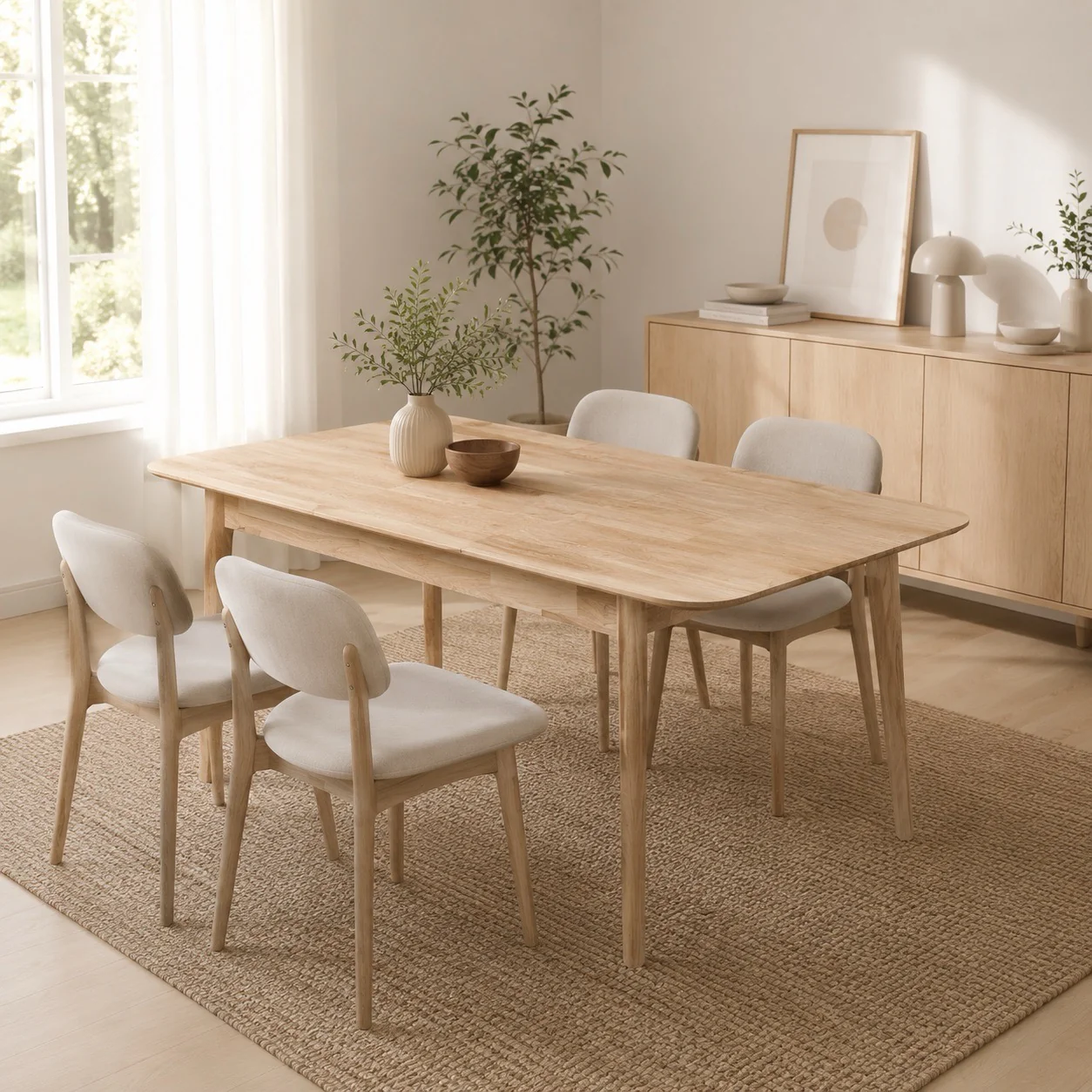 Mesa extensible de comedor de madera maciza de roble France | NordicStory - Image 10
