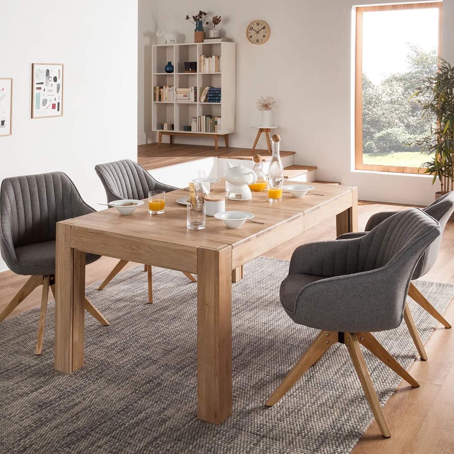 Mesa extensible de comedor de madera maciza de roble XL | NordicStory - Image 20