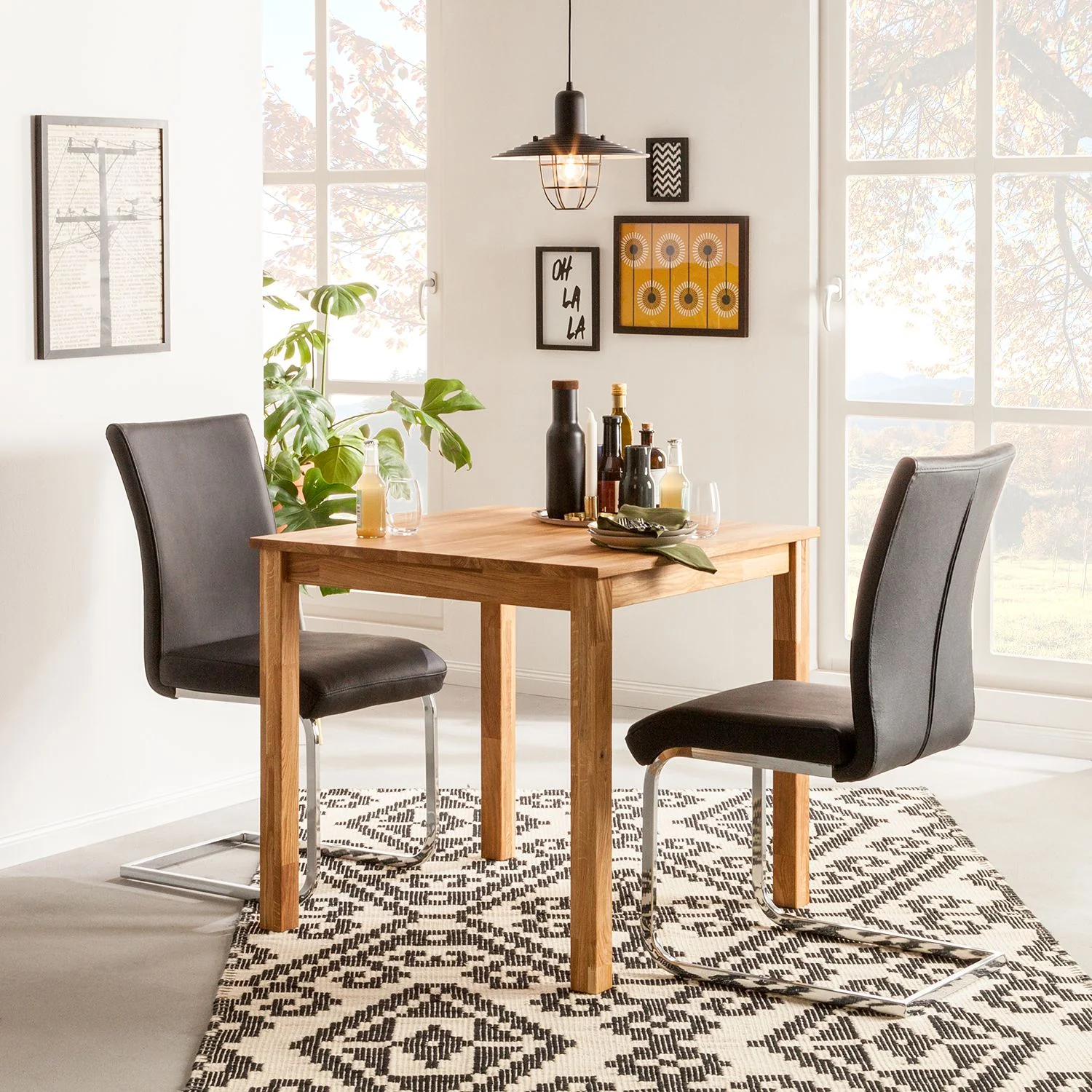 Mesa de comedor de madera maciza de roble Lemsiwood | NordicStory