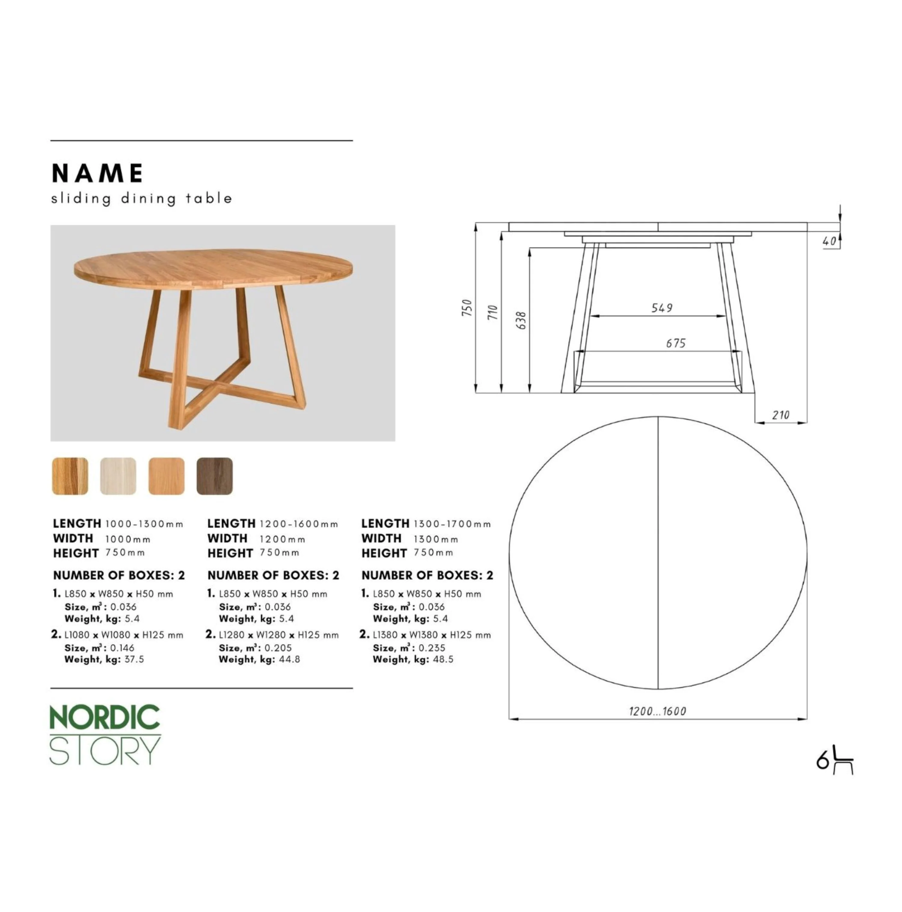 Mesa extensible de comedor de madera maciza de roble MOBY - Image 19