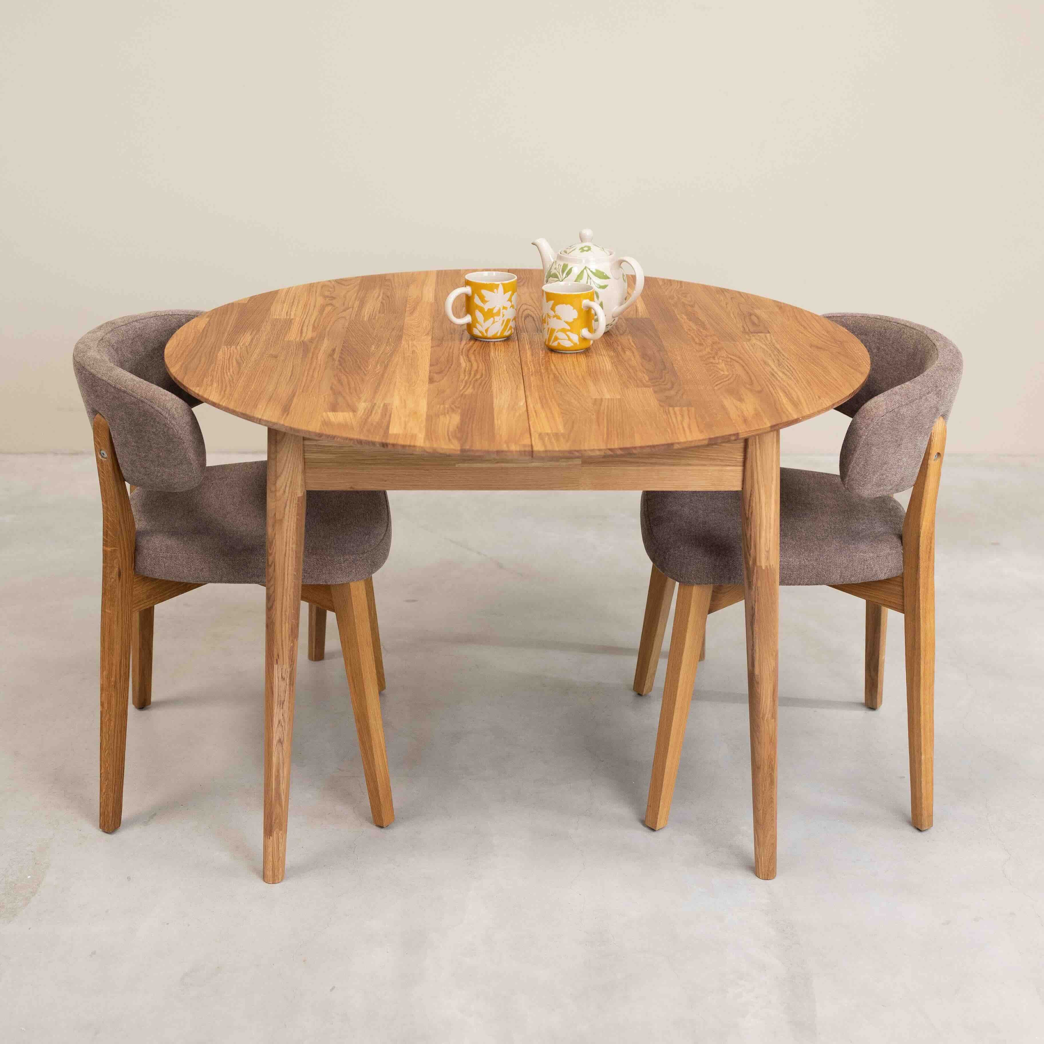 Mesa de comedor redonda y extensible de madera maciza de roble Escandi 5 | NordicStory - Image 13