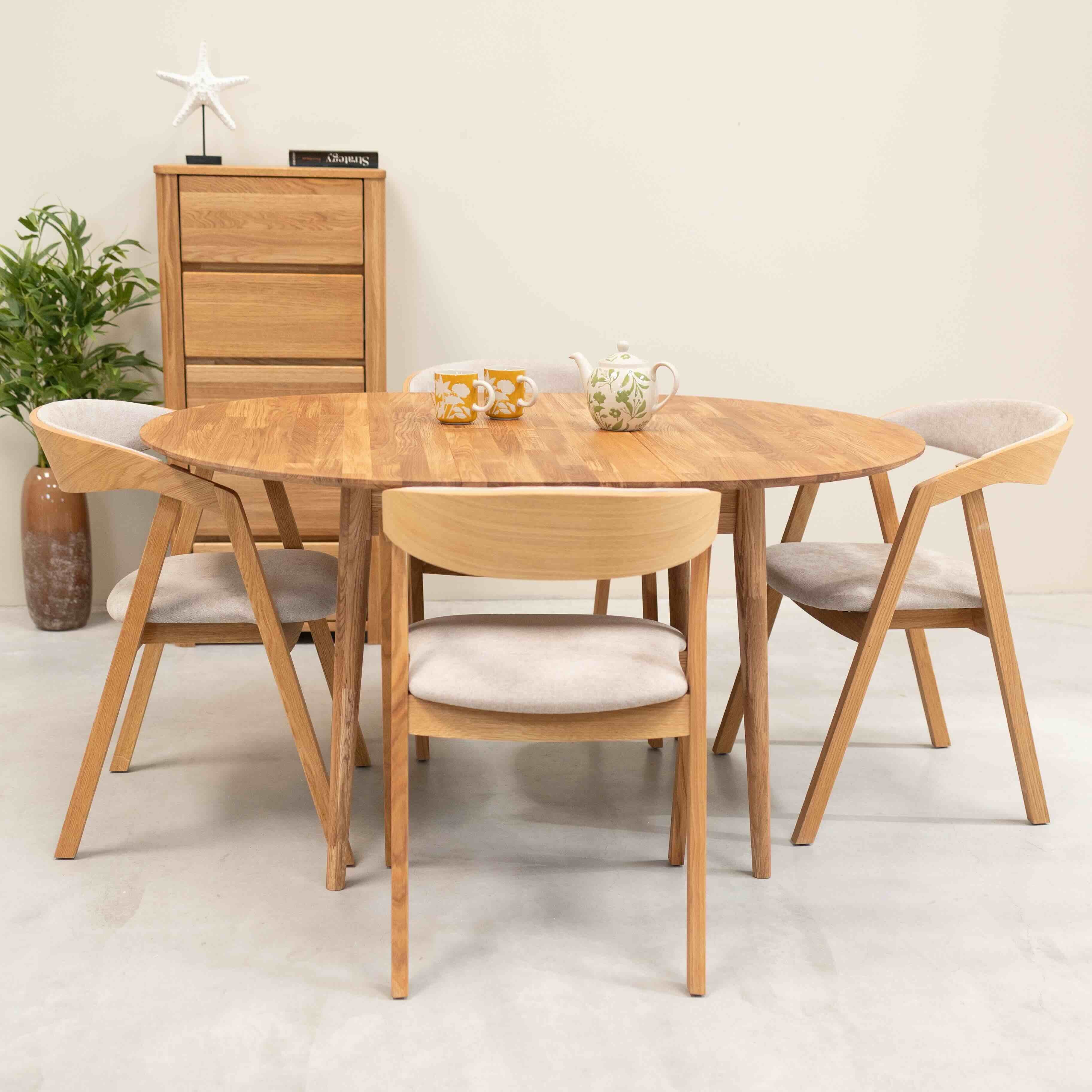 Mesa de comedor redonda y extensible de madera maciza de roble Escandi 5 | NordicStory - Image 15