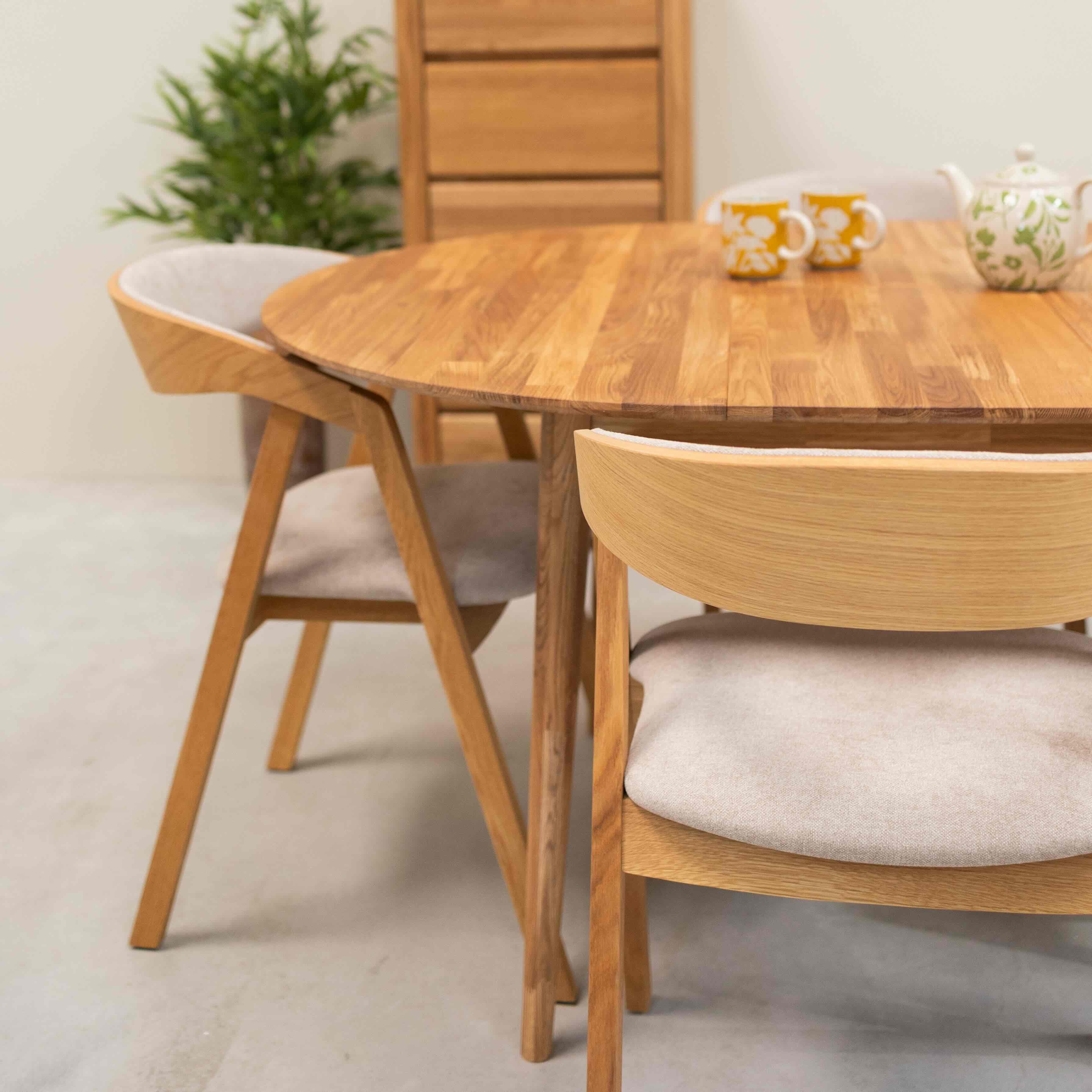 Mesa de comedor redonda y extensible de madera maciza de roble Escandi 5 | NordicStory - Image 18