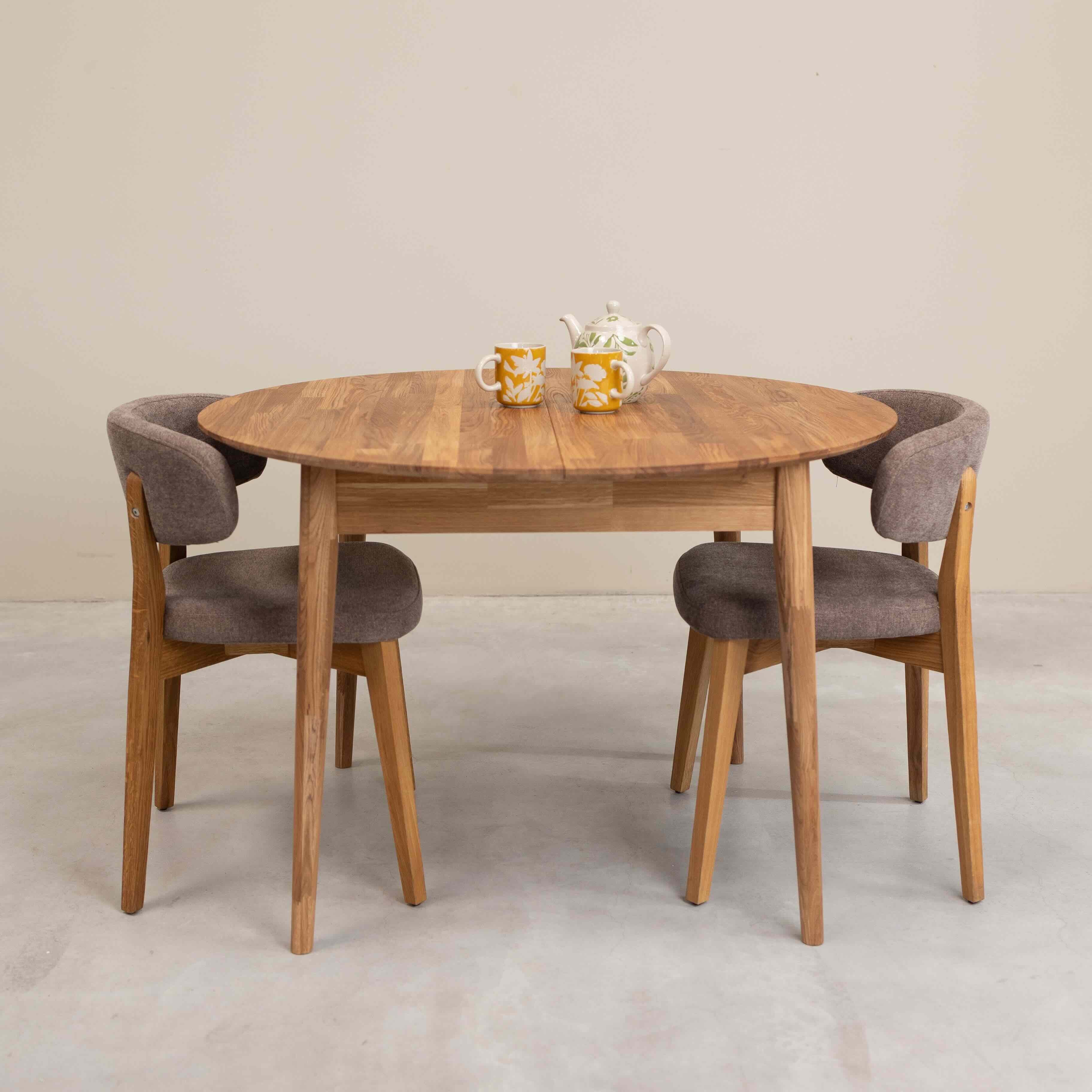 Mesa de comedor redonda y extensible de madera maciza de roble Escandi 5 | NordicStory - Image 6