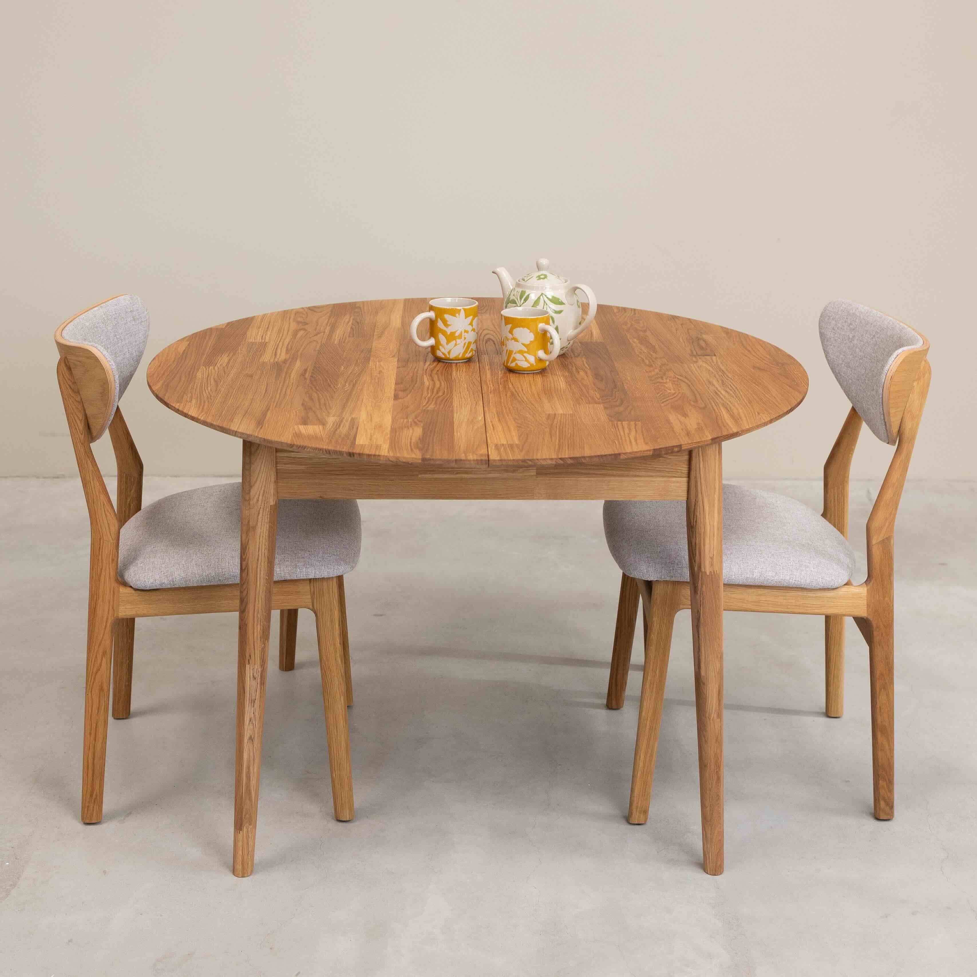 Mesa de comedor redonda y extensible de madera maciza de roble Escandi 5 | NordicStory - Image 8