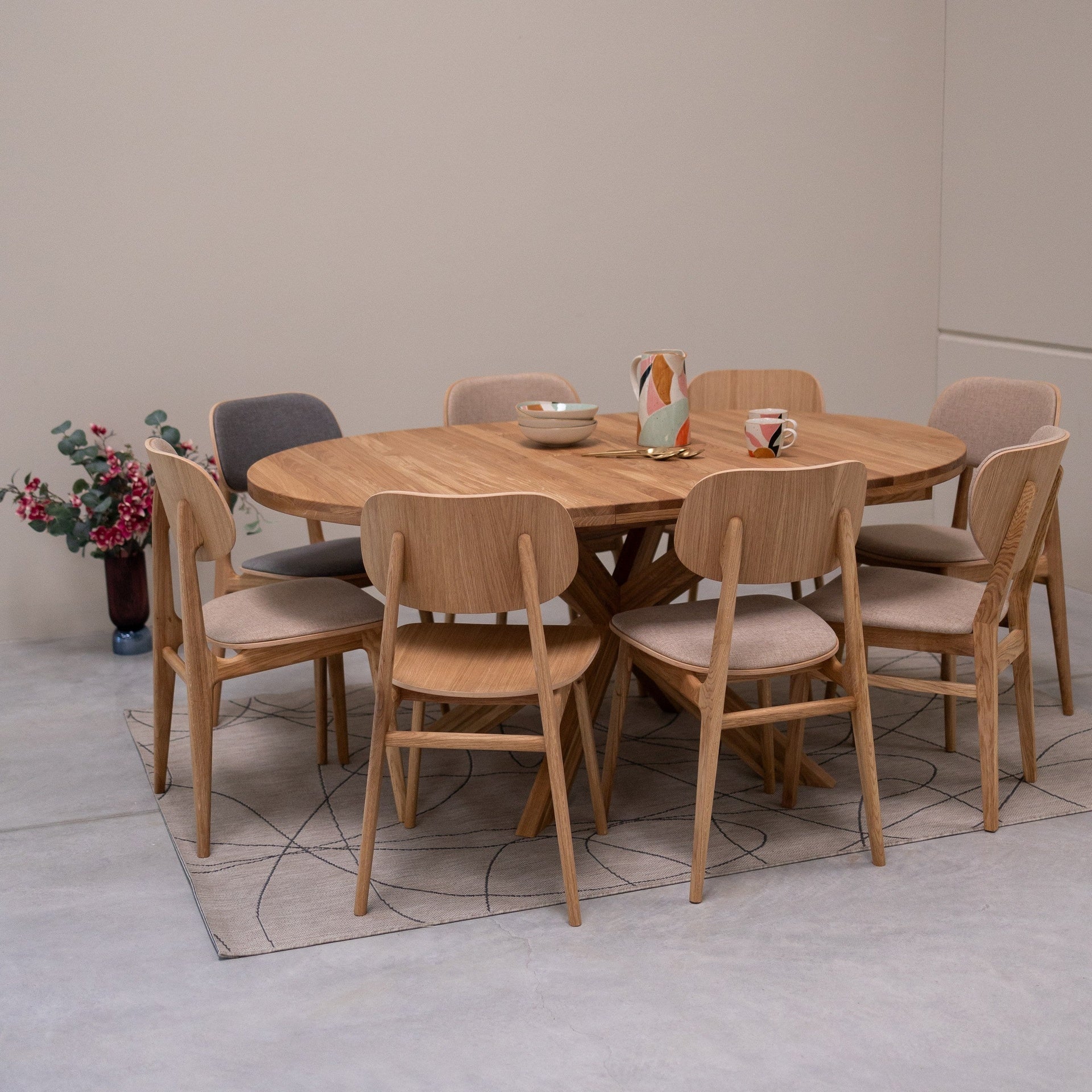 Mesa de comedor redonda y extensible de madera maciza de roble Holger | NordicStory - Image 14