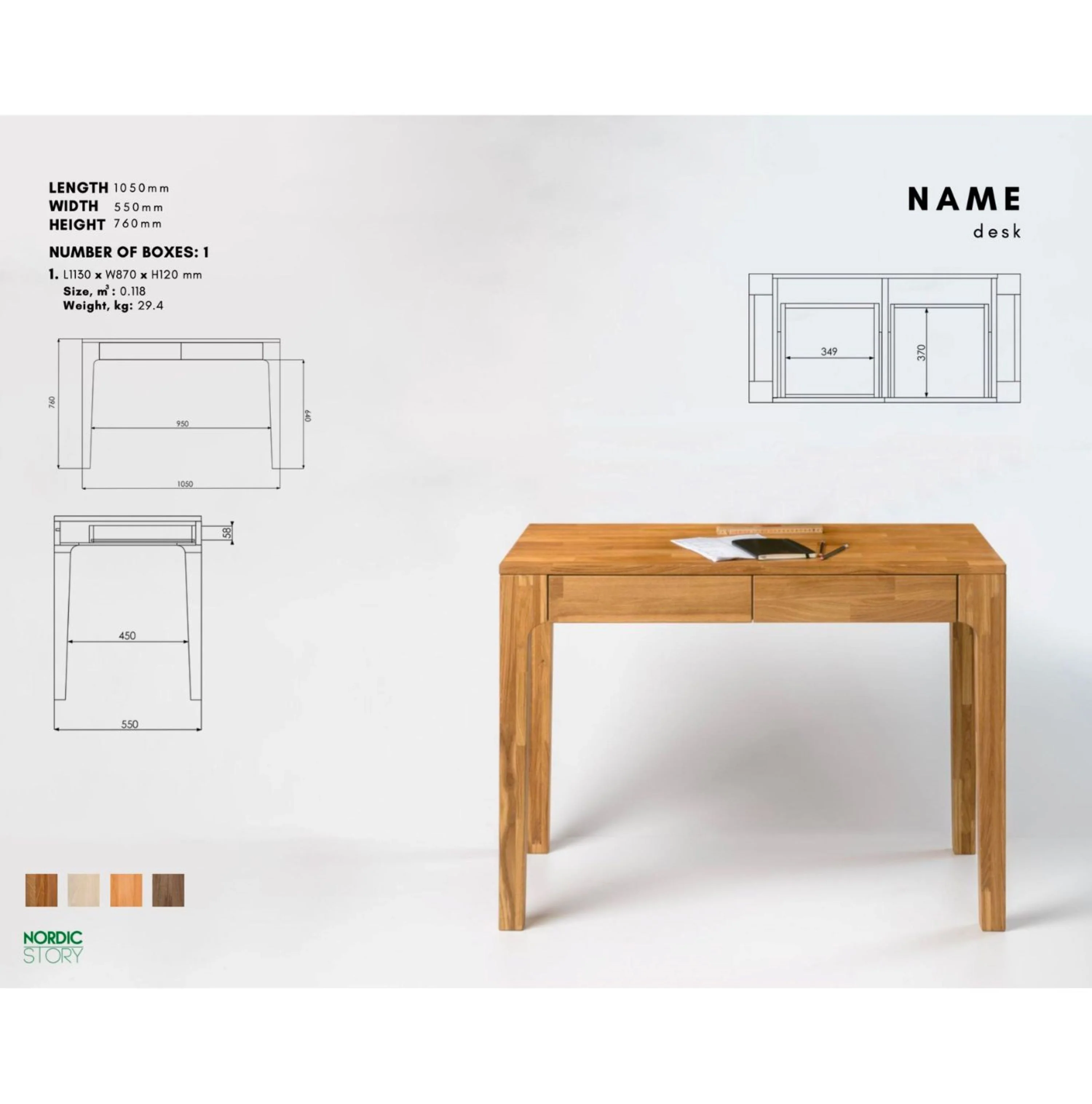 Mesa escritorio de madera maciza de roble Axel I | NordicStory - Image 14