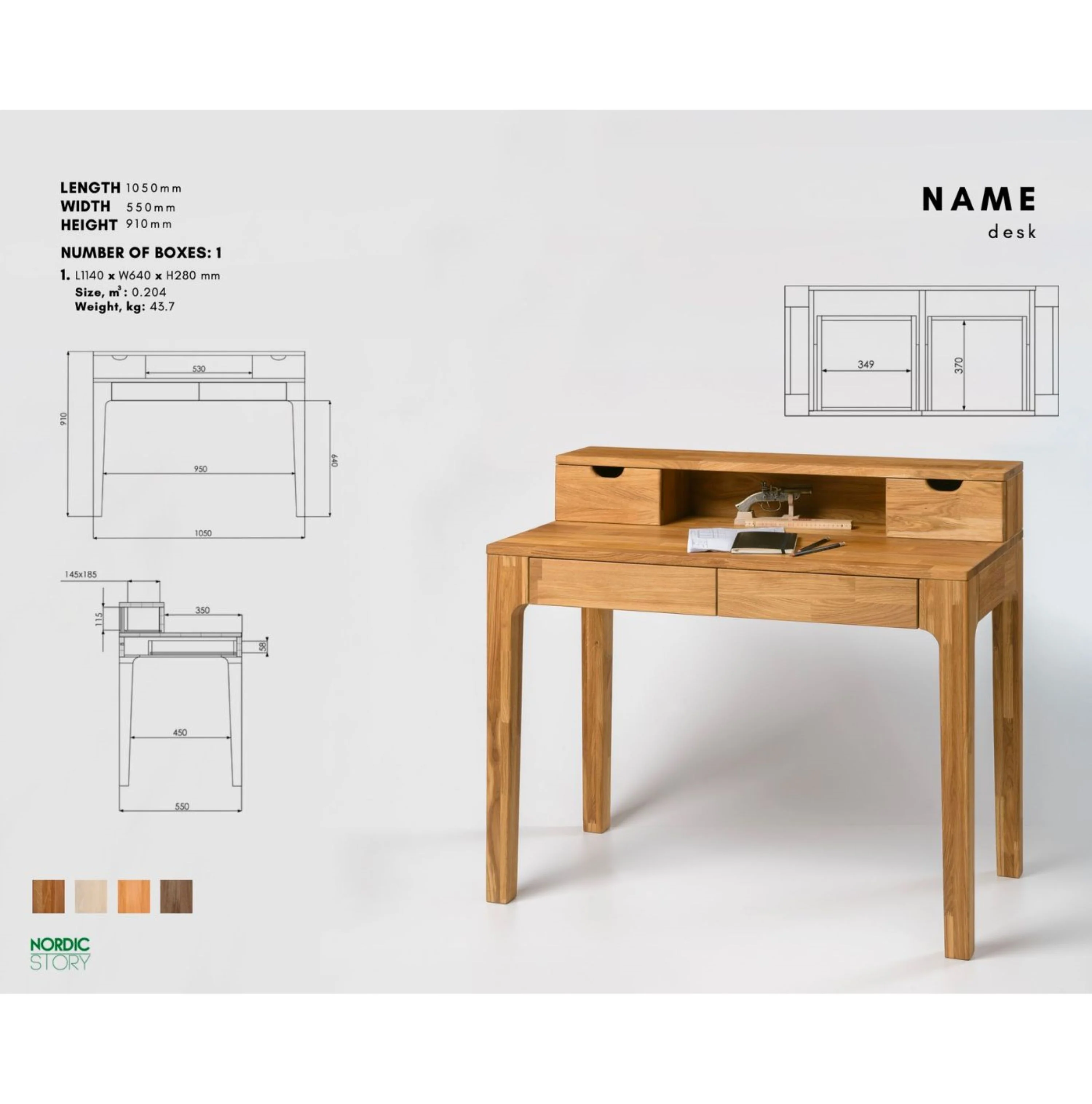Mesa escritorio de madera maciza de roble Axel II | NordicStory - Image 7