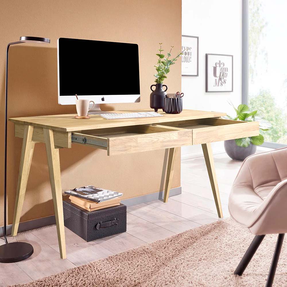 Mesa escritorio de madera maciza de roble Berg | NordicStory - Image 9