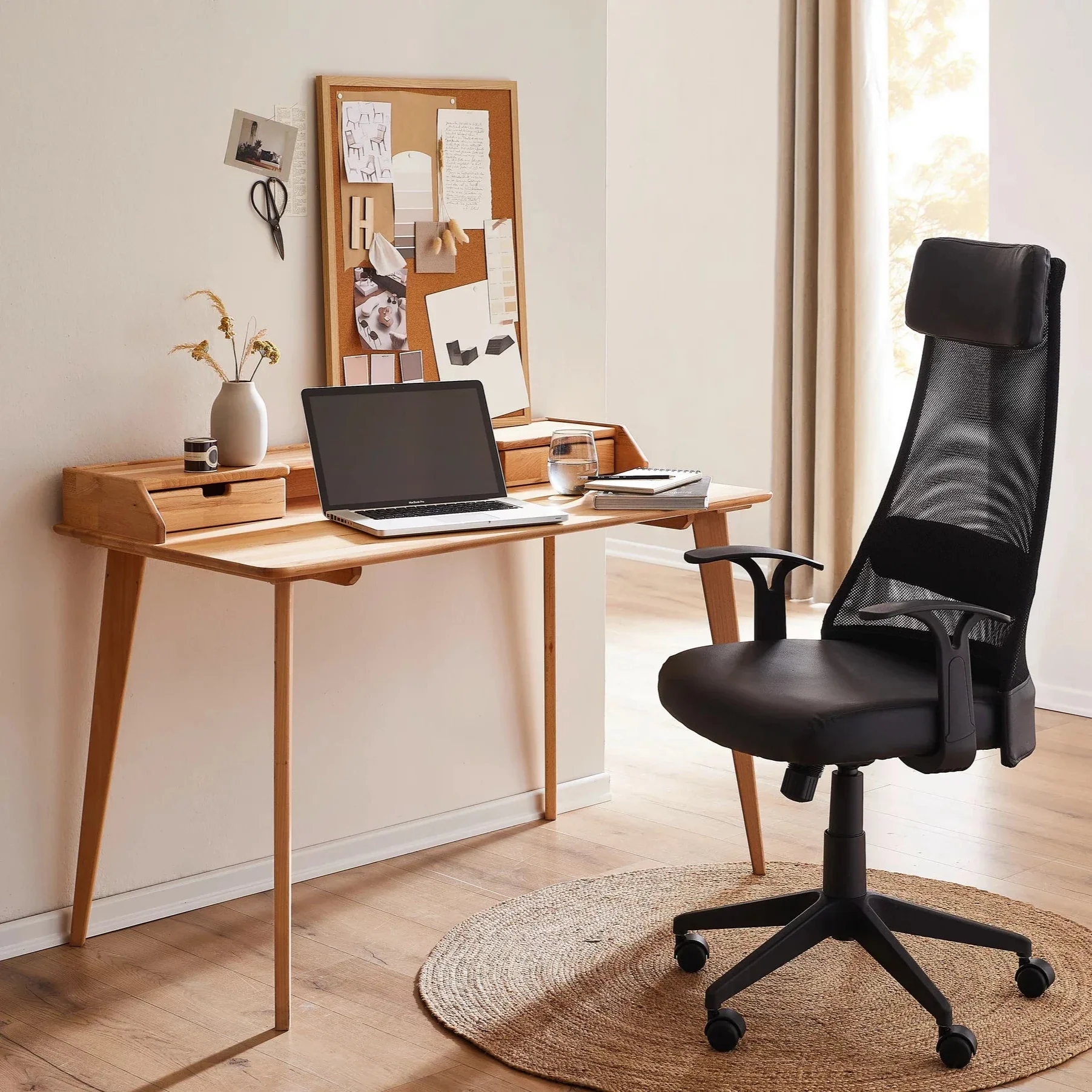 Mesa escritorio de madera maciza de roble Ana | NordicStory - Image 11