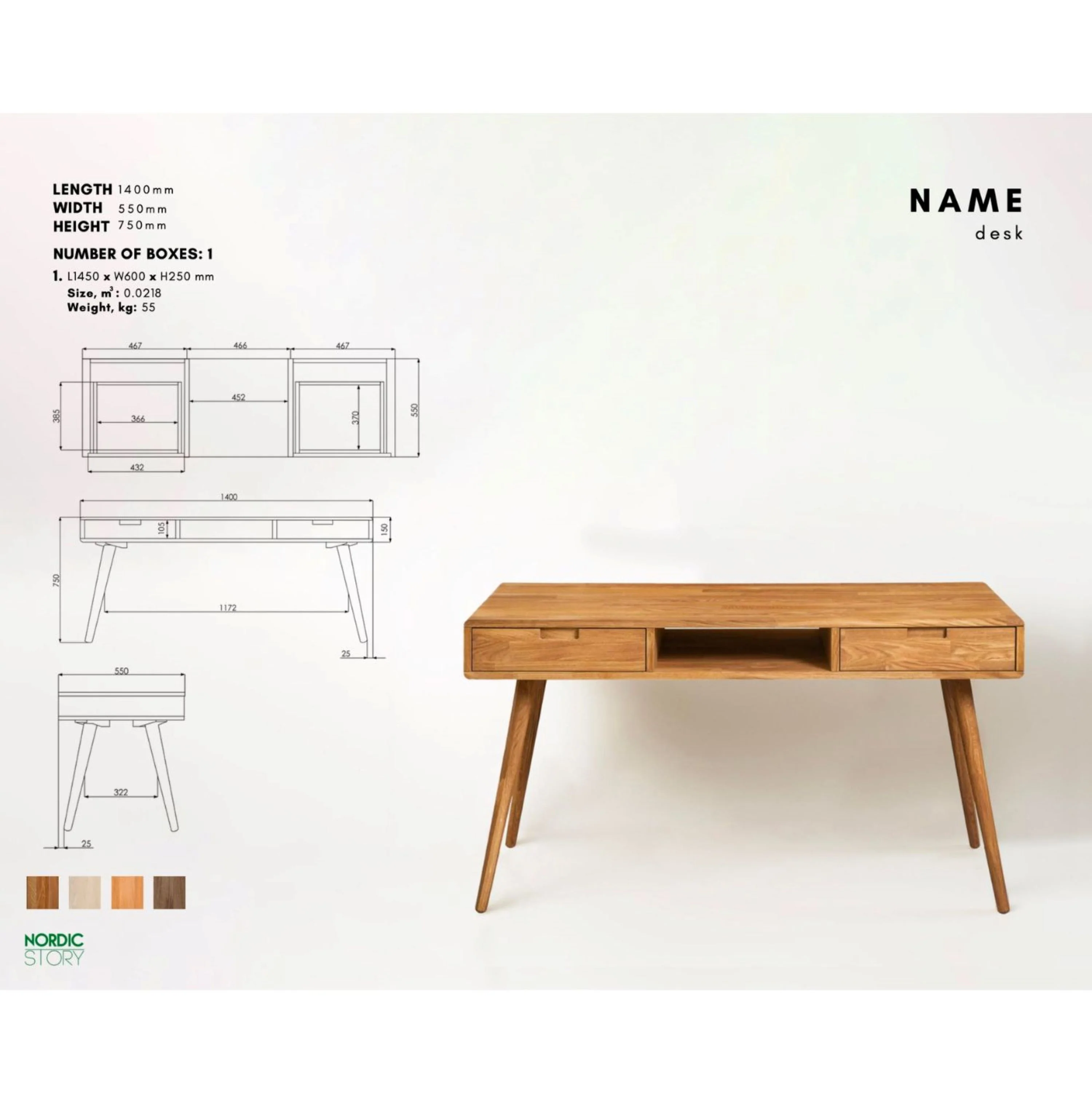 Mesa escritorio de madera maciza de roble Escandi 5 | NordicStory - Image 13