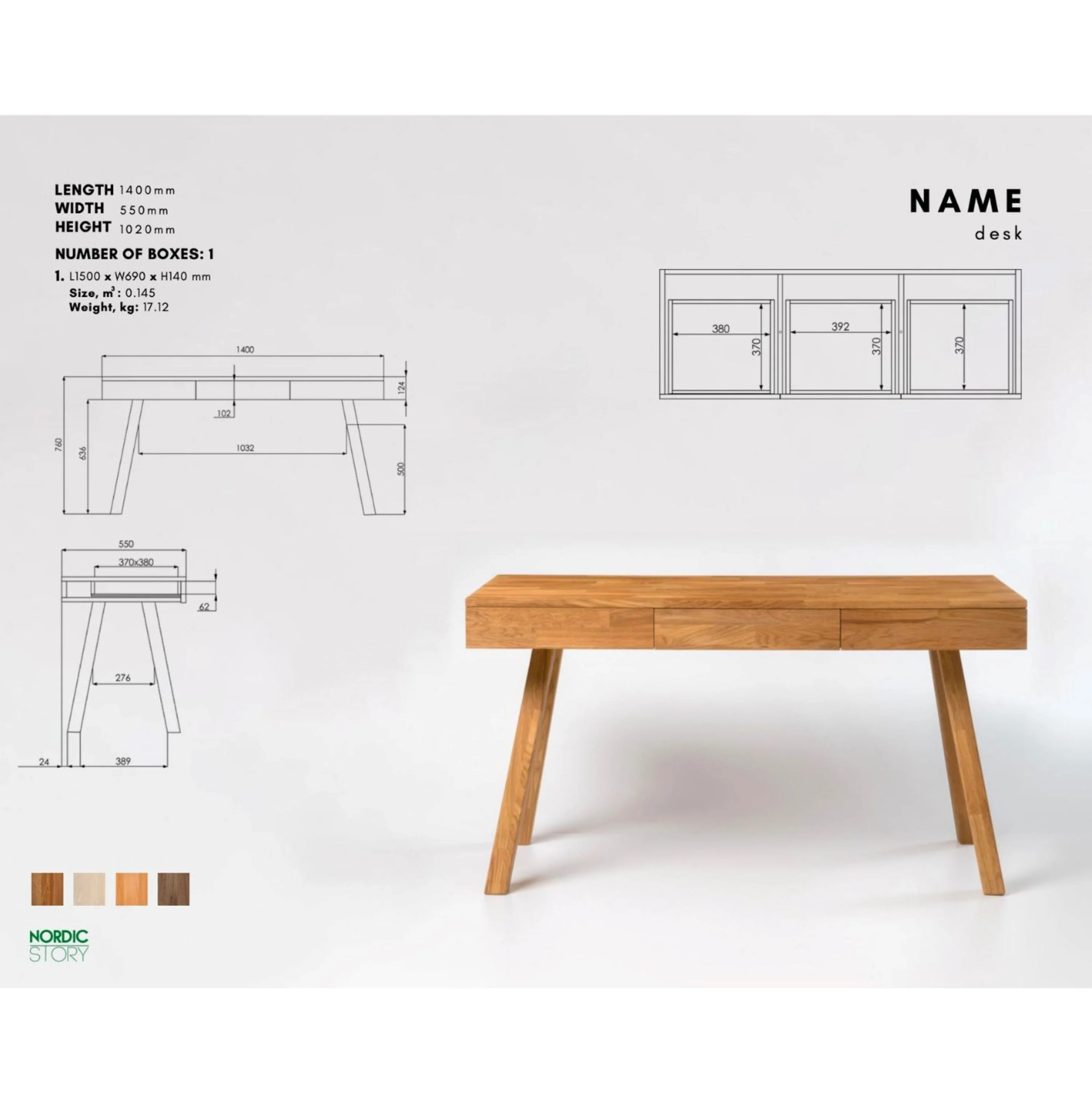 Mesa escritorio de madera maciza de roble Einstein I | NordicStory - Image 13