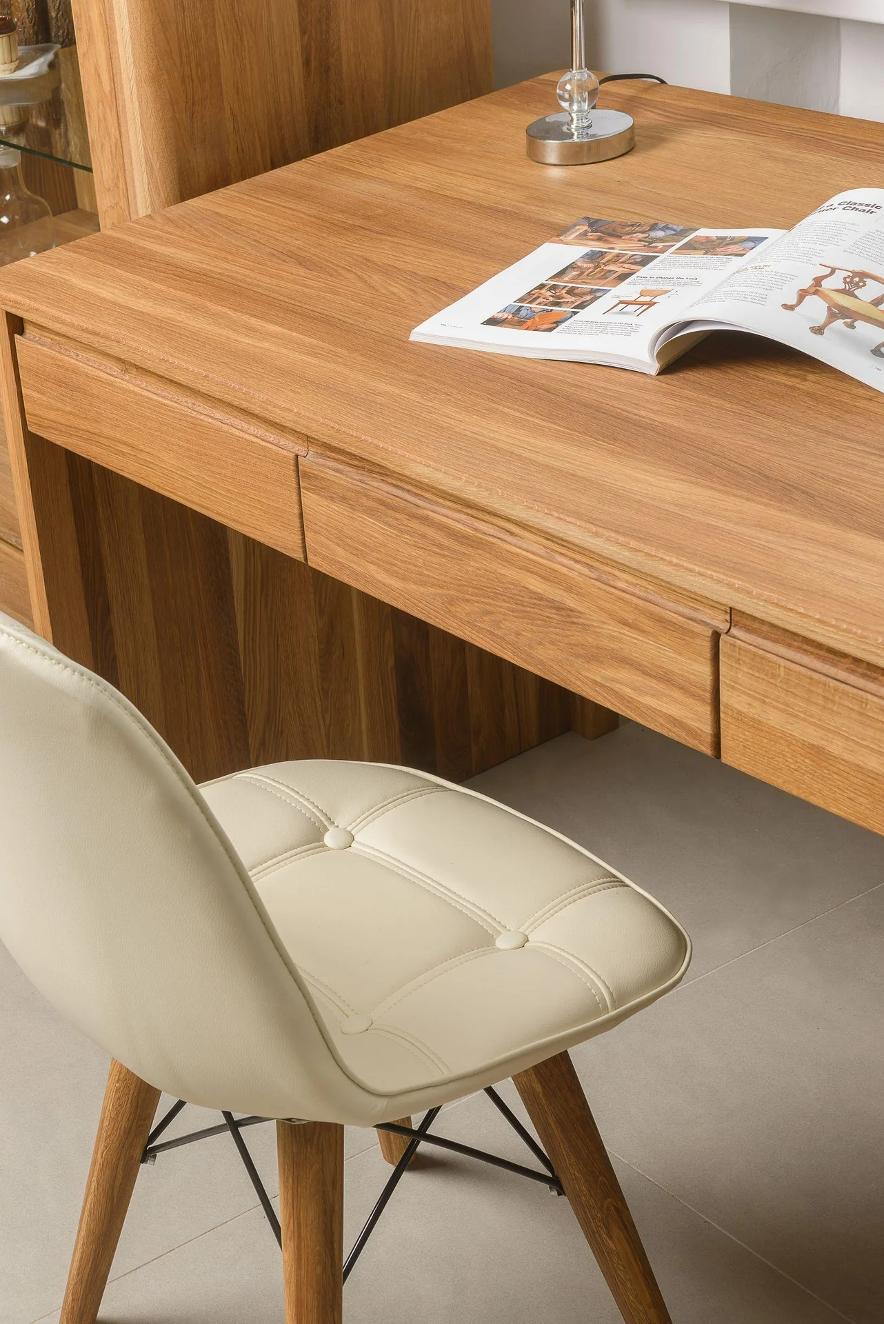 Mesa escritorio de madera maciza de roble Elsa | NordicStory - Image 14