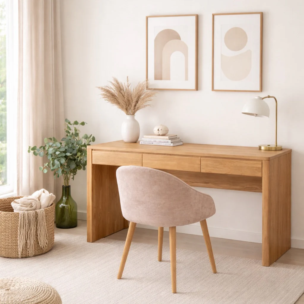 Mesa escritorio de madera maciza de roble Elsa | NordicStory - Image 3