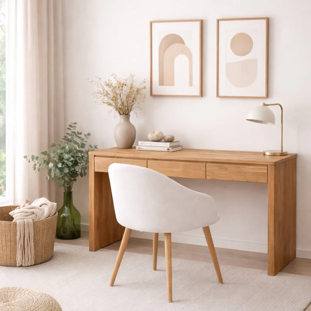 Mesa escritorio de madera maciza de roble Elsa | NordicStory - Image 4