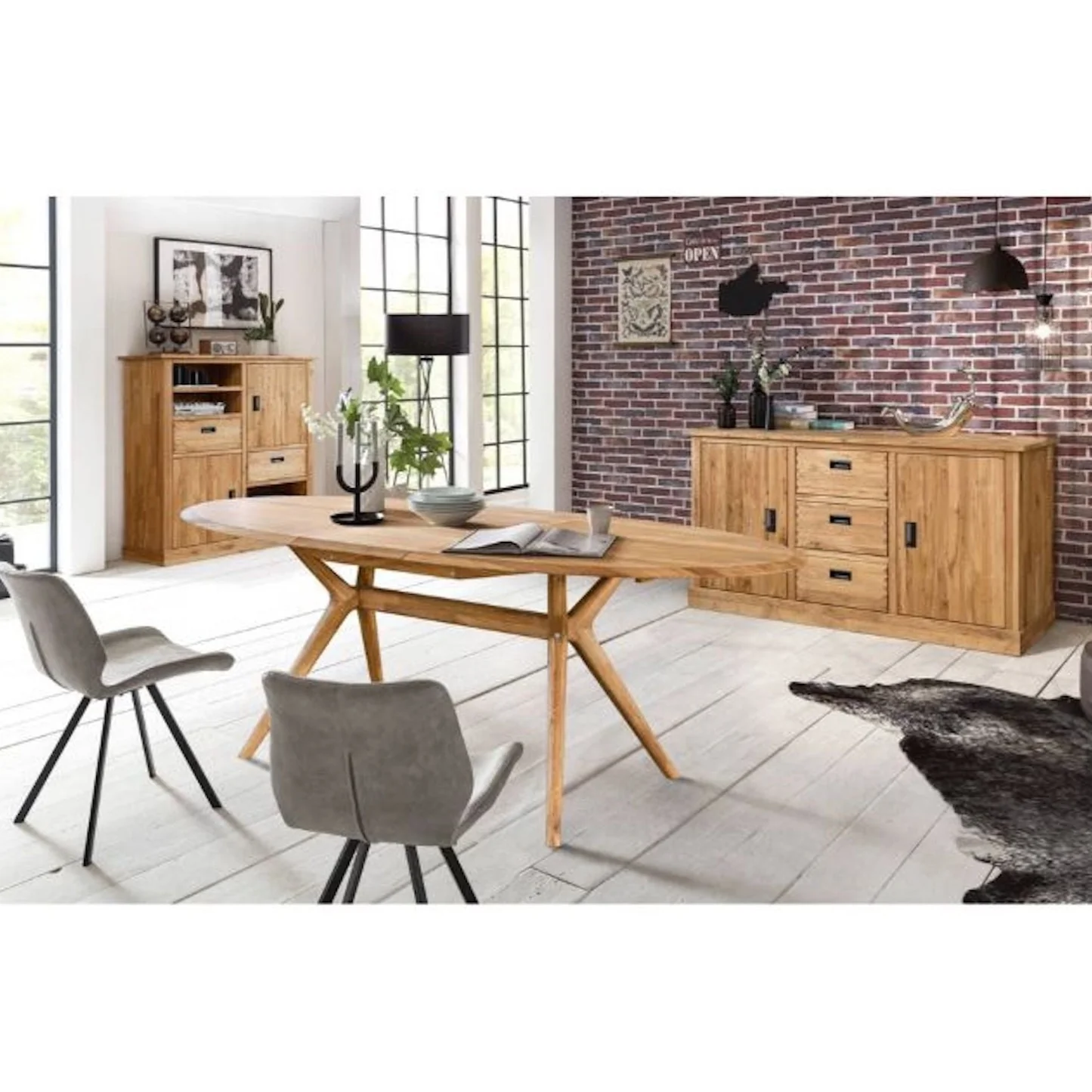 Mesa extensible de comedor de madera maciza de roble Carmen | NordicStory - Image 26