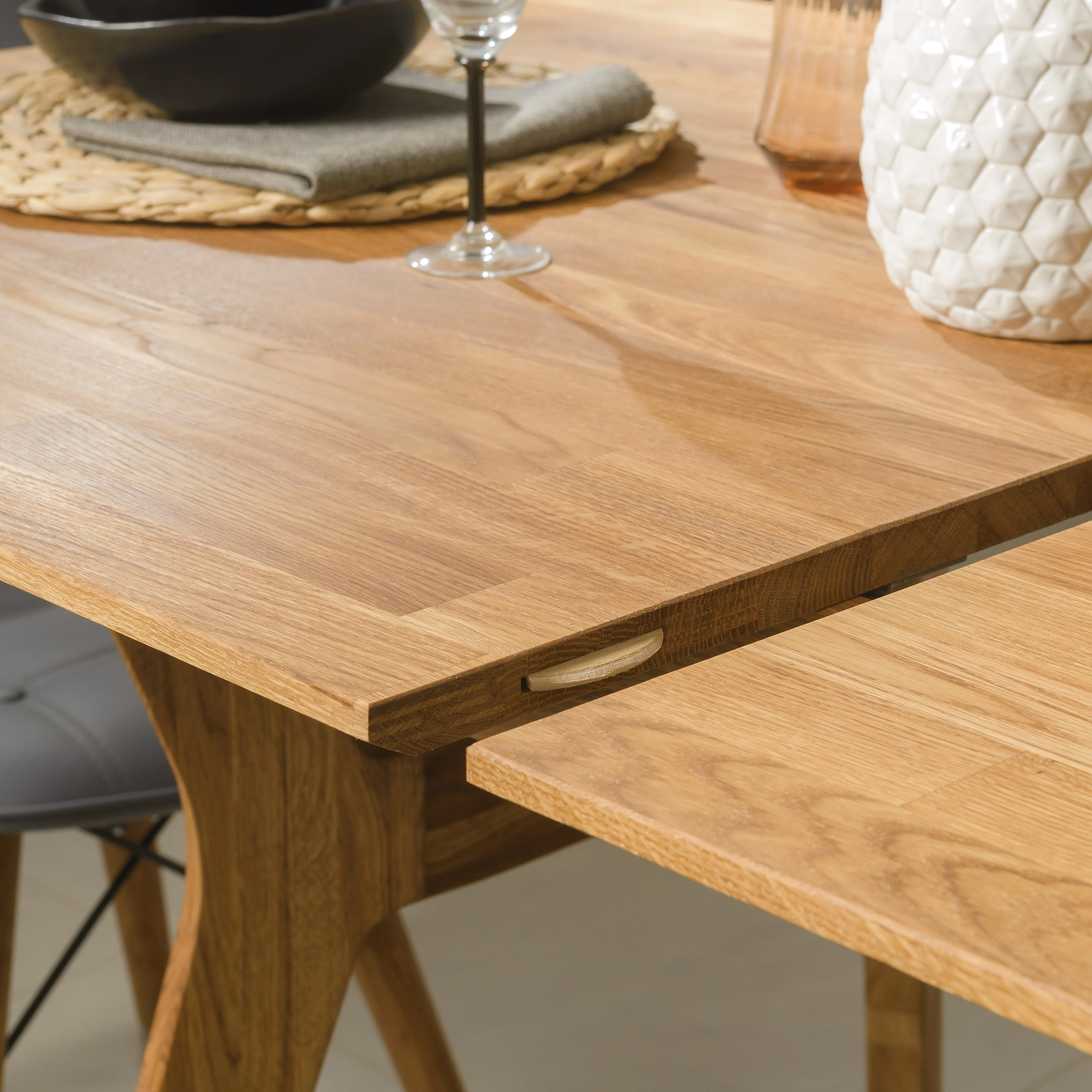 Mesa extensible de comedor de madera maciza de roble Harold | NordicStory - Image 10