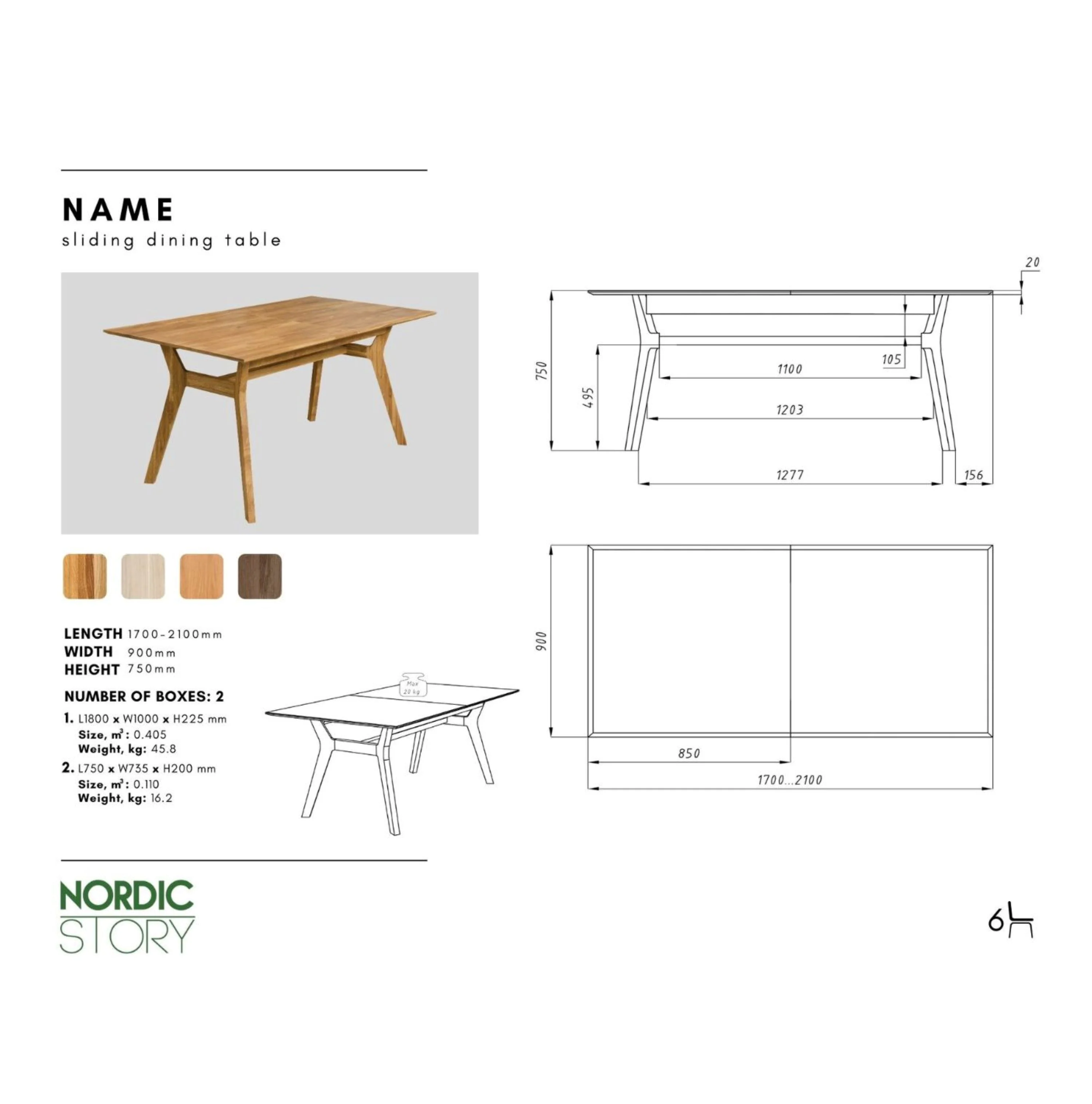 Mesa extensible de comedor de madera maciza de roble Harold | NordicStory - Image 18