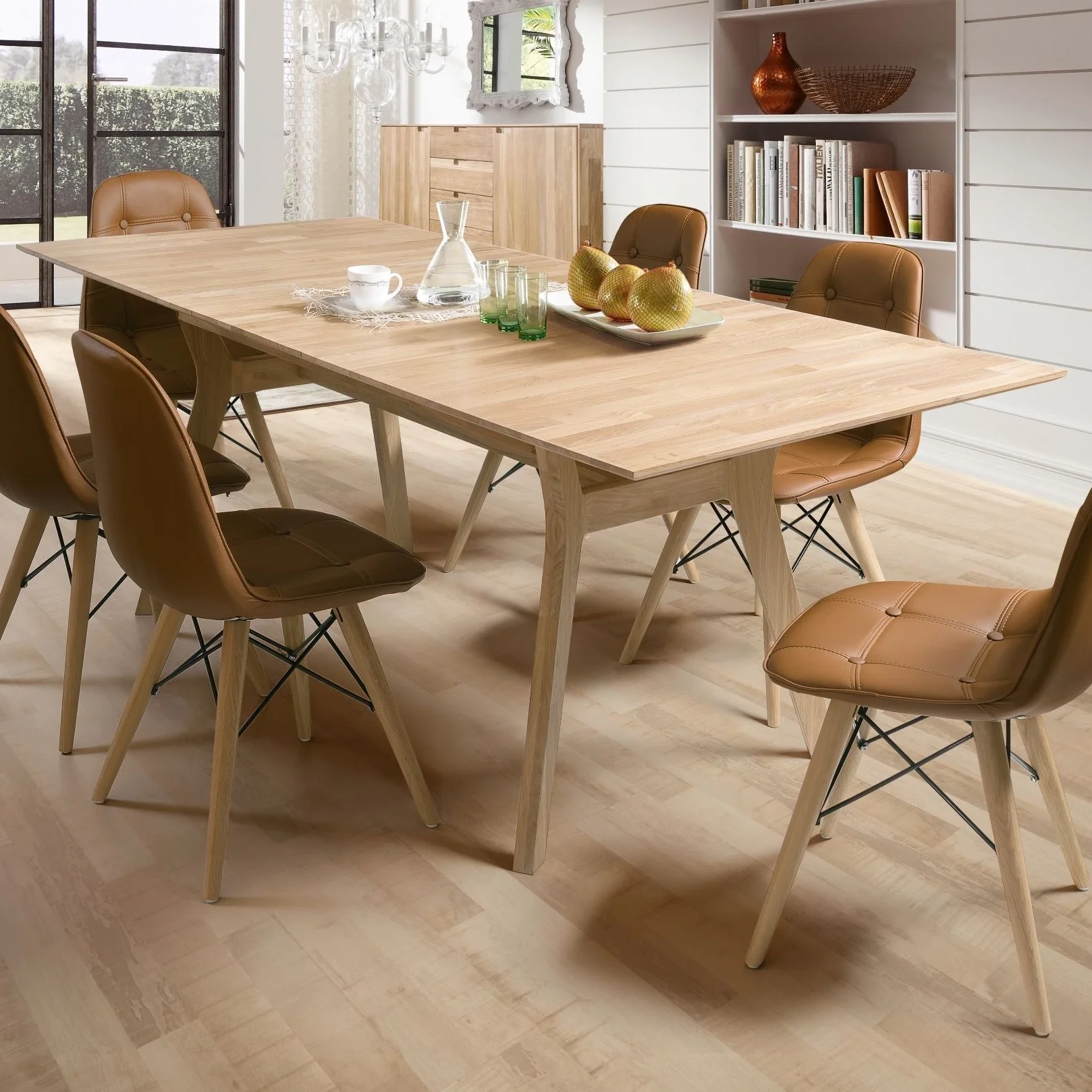 Mesa extensible de comedor de madera maciza de roble Harold | NordicStory - Image 7