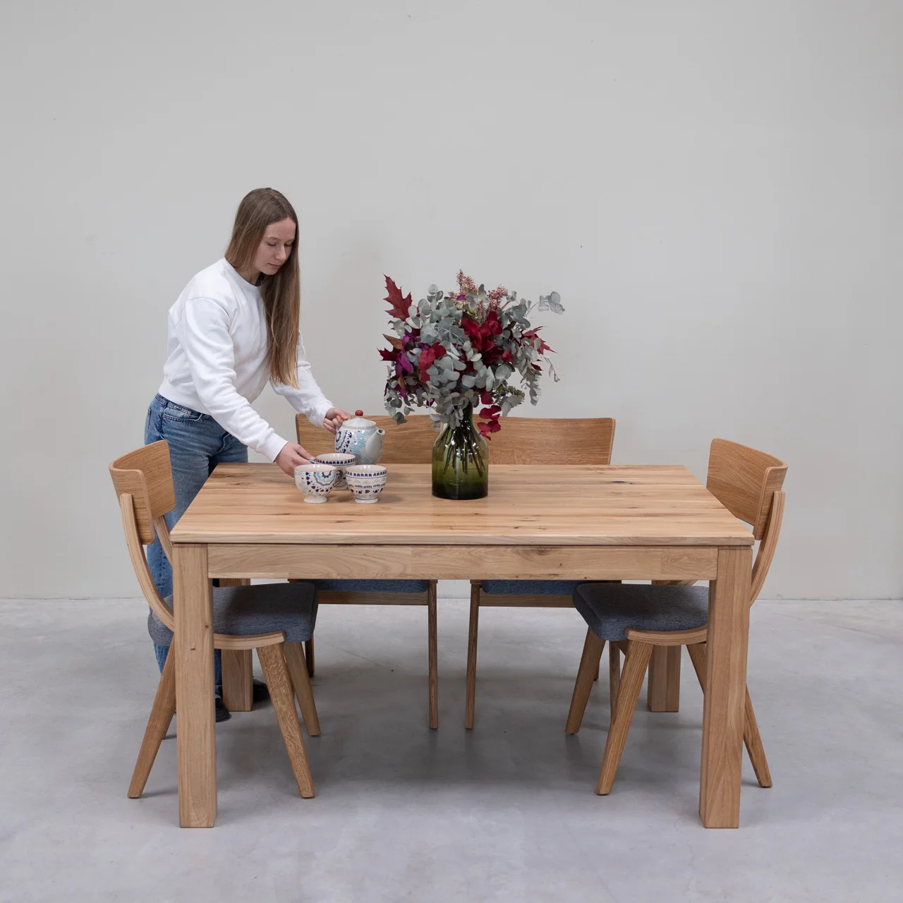 Mesa extensible de comedor de madera maciza de roble L2 | NordicStory - Image 10