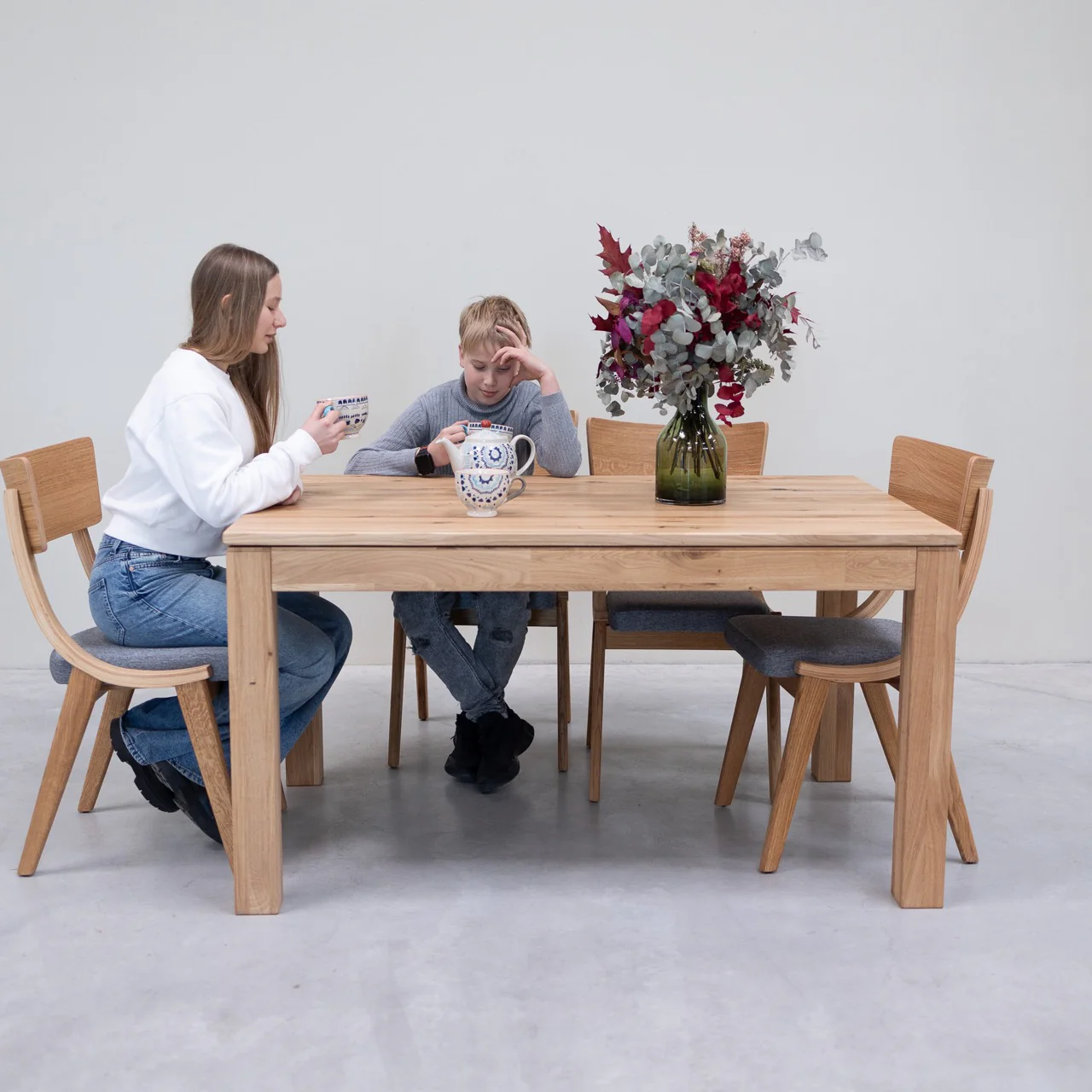 Mesa extensible de comedor de madera maciza de roble L2 | NordicStory - Image 11