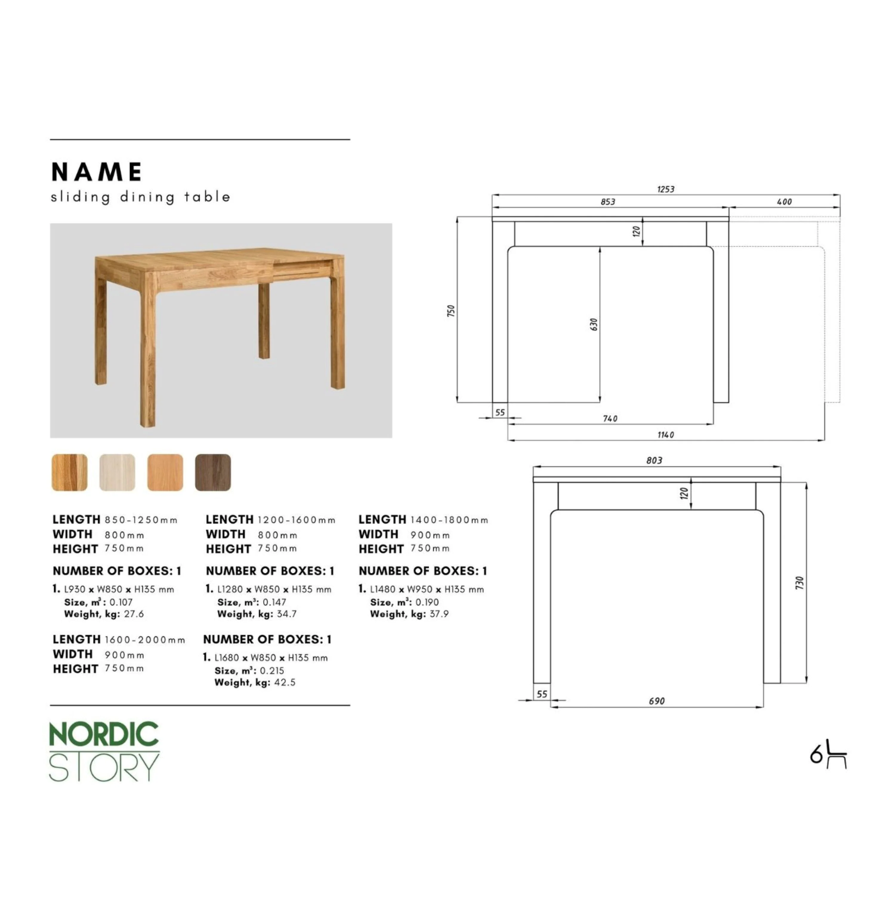 Mesa extensible de comedor de madera maciza de roble Marsi | NordicStory - Image 11