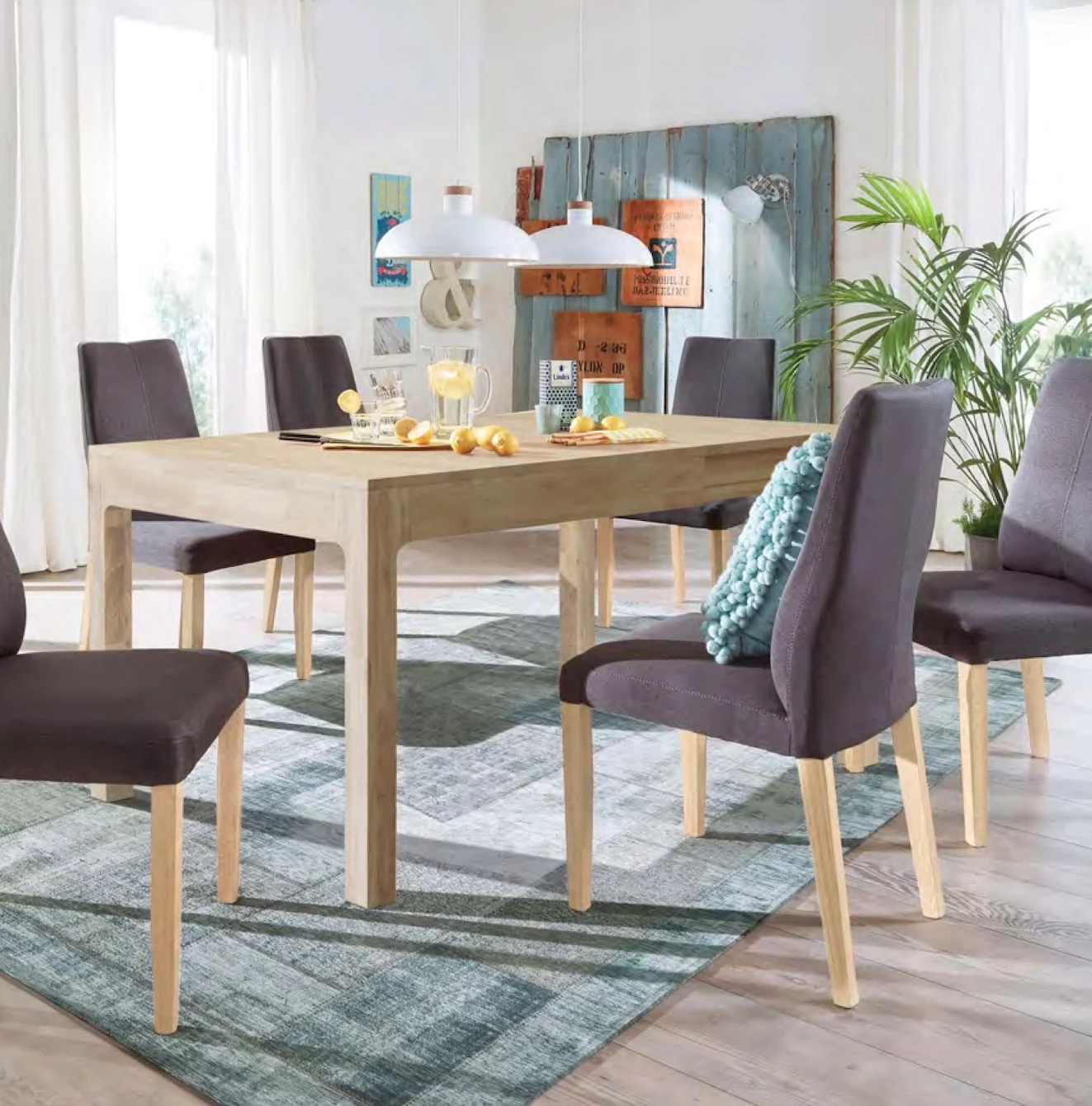Mesa extensible de comedor de madera maciza de roble Marsi | NordicStory - Image 14