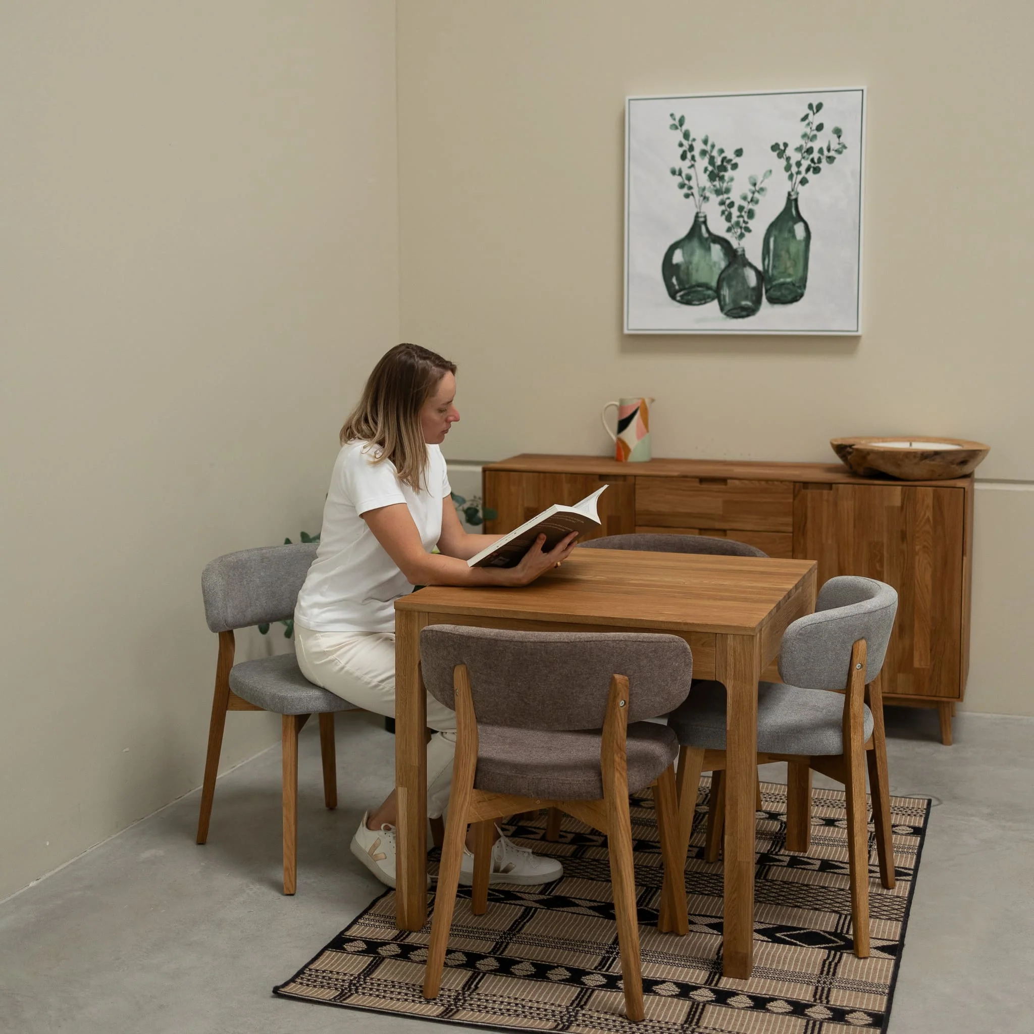 Mesa extensible de comedor de madera maciza de roble Marsi | NordicStory - Image 4