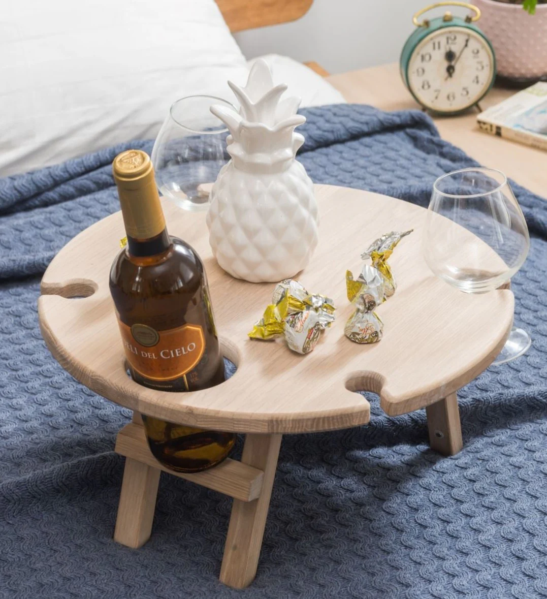 Mini mesa de vino plegable de madera maciza roble | NordicStory - Image 2