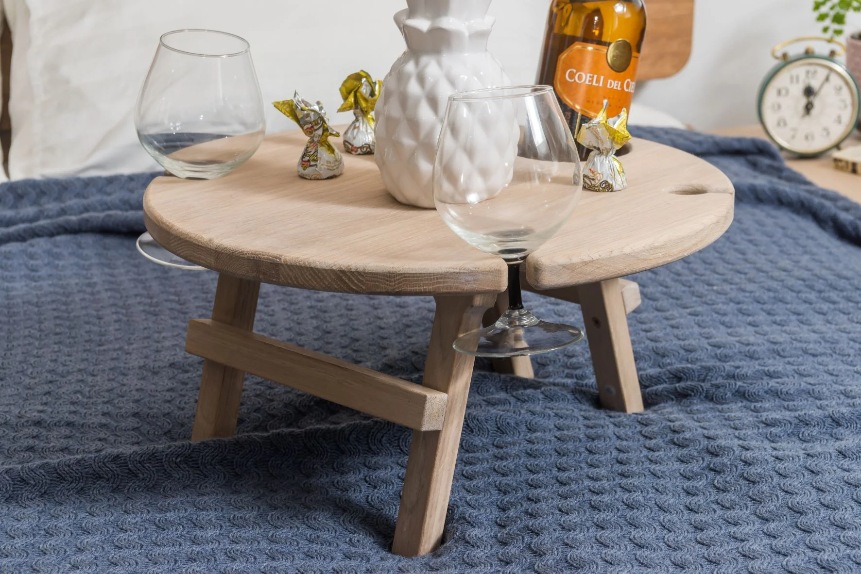 Mini mesa de vino plegable de madera maciza roble | NordicStory - Image 5