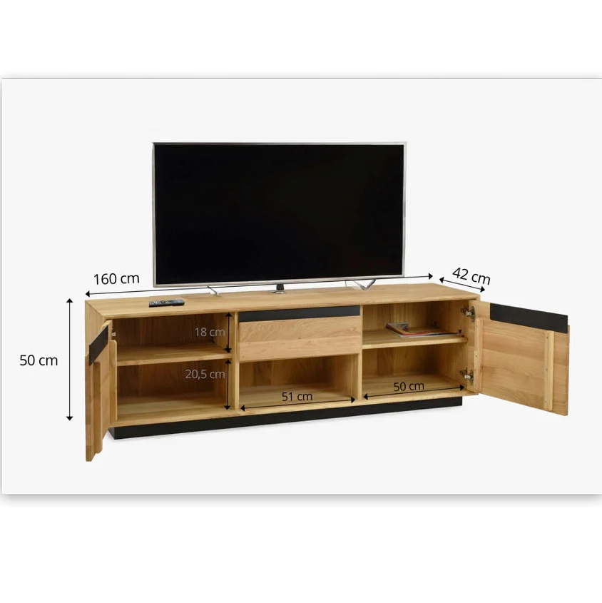 Mueble de TV de madera maciza roble Bremen | NordicStory - Image 12