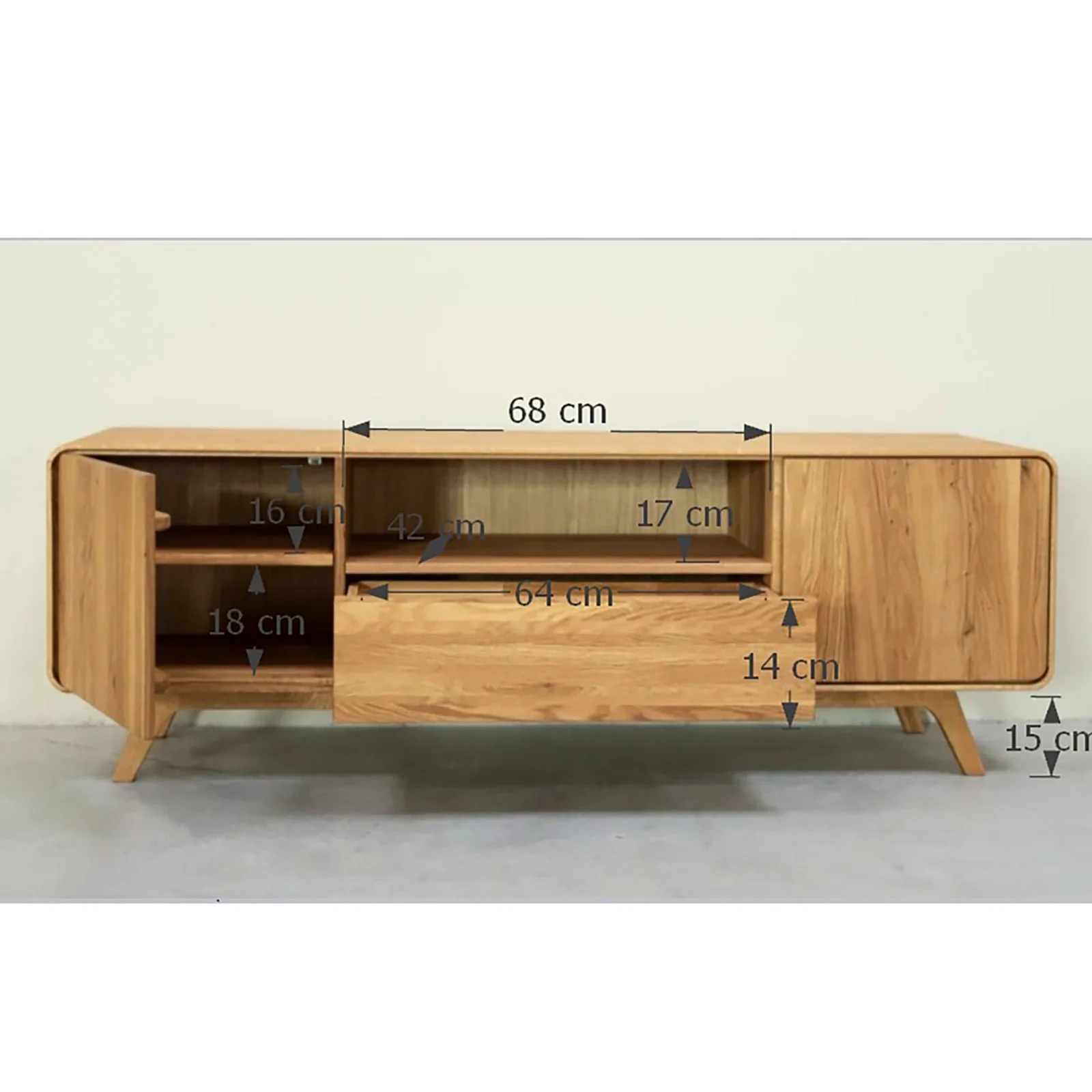 Mueble de TV de madera maciza roble Geneva 1 | NordicStory - Image 9